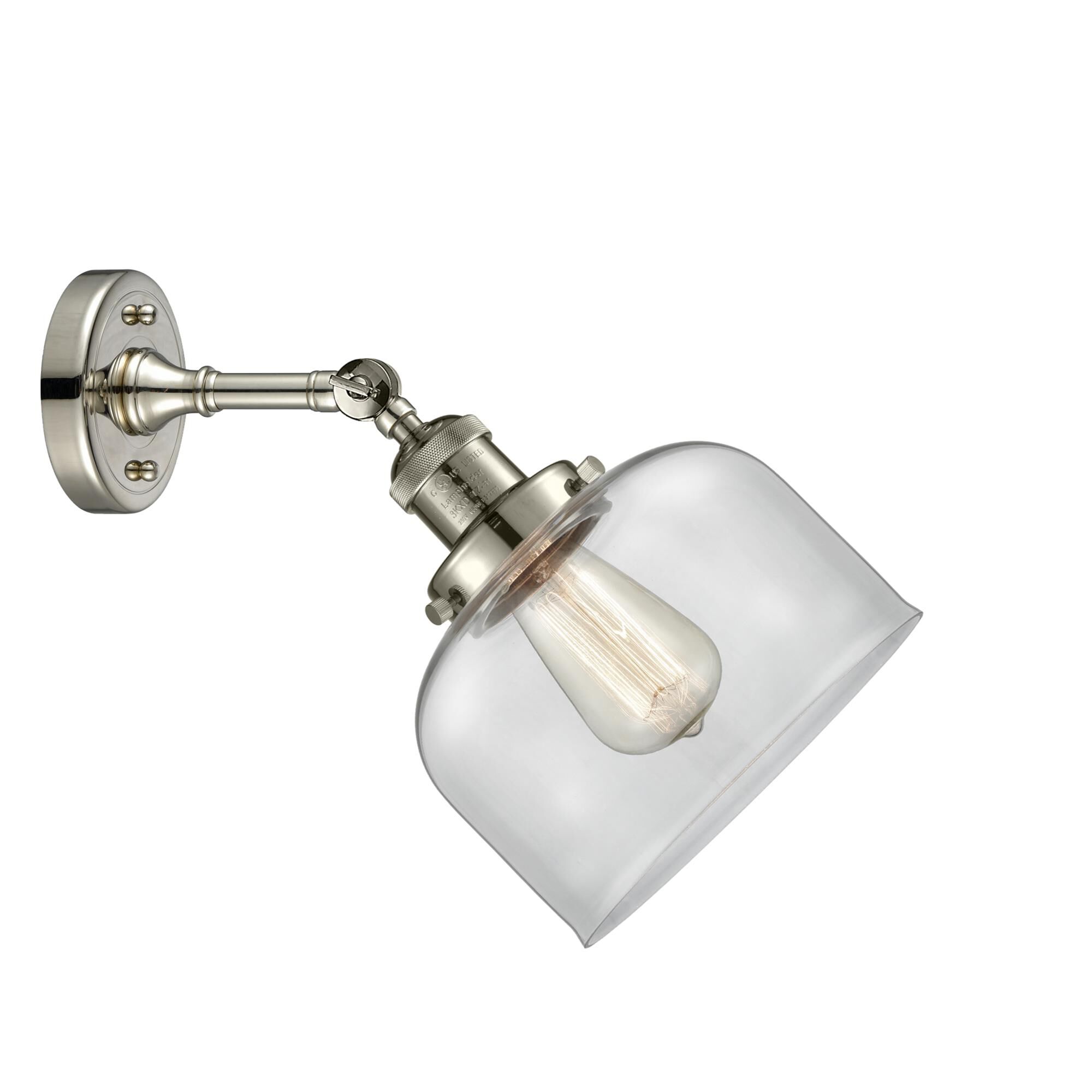Shown in Polished Nickel finish and Clear glass and None accent