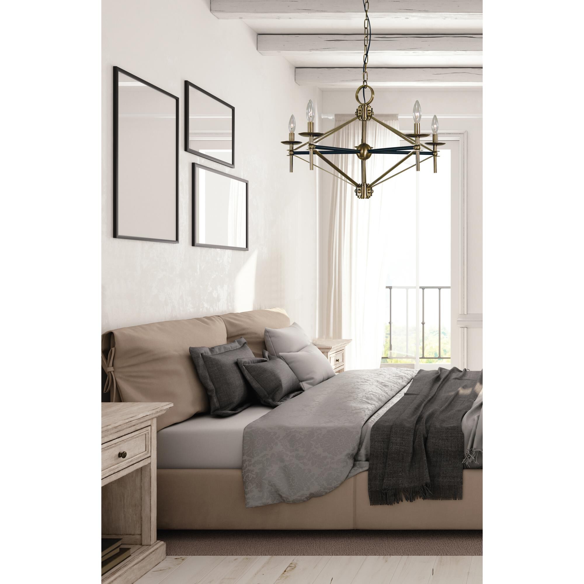 Shown in Antique Brass with Matte Black finish and Clear glass