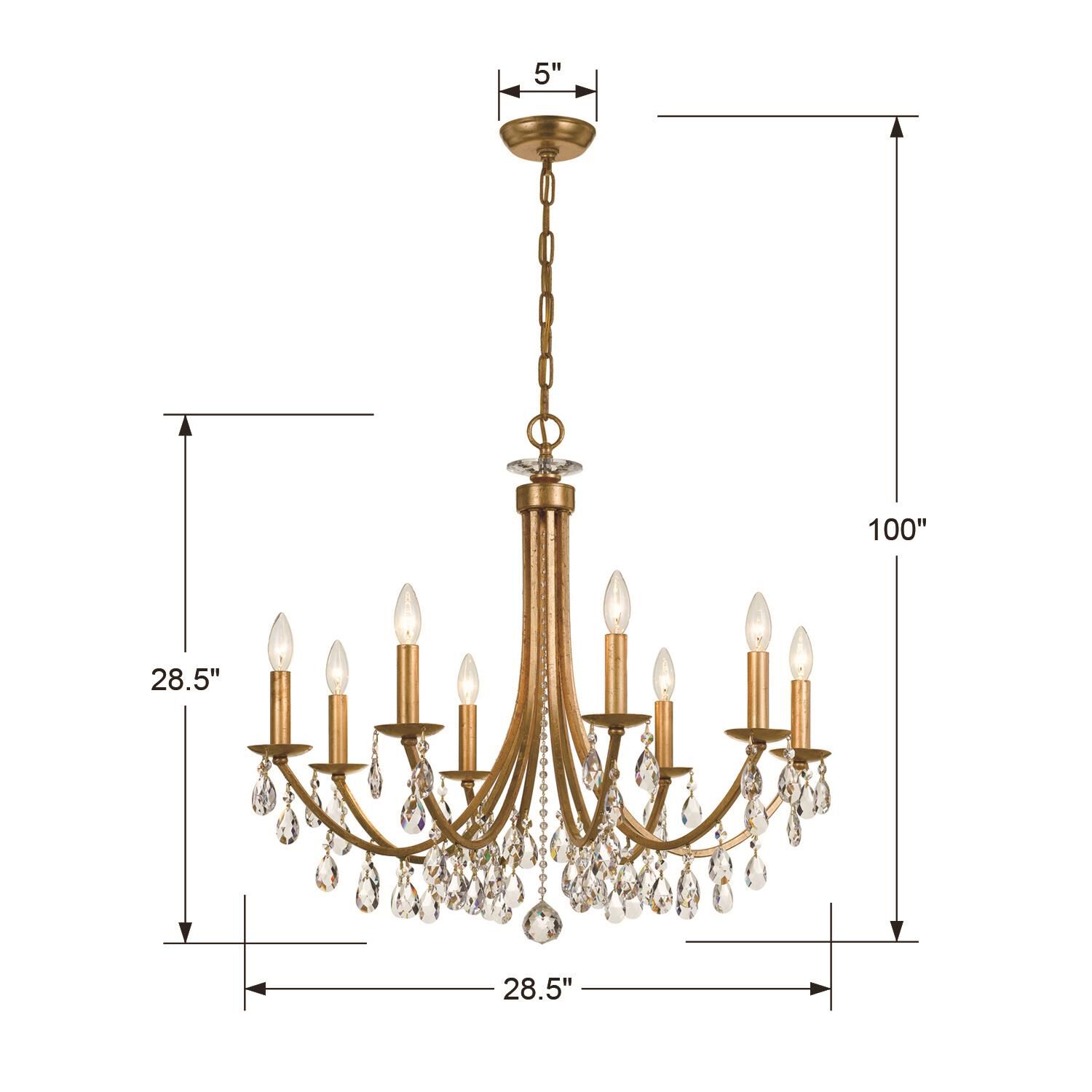 Bridgehampton 28 Inch 8 Light Chandelier by Crystorama