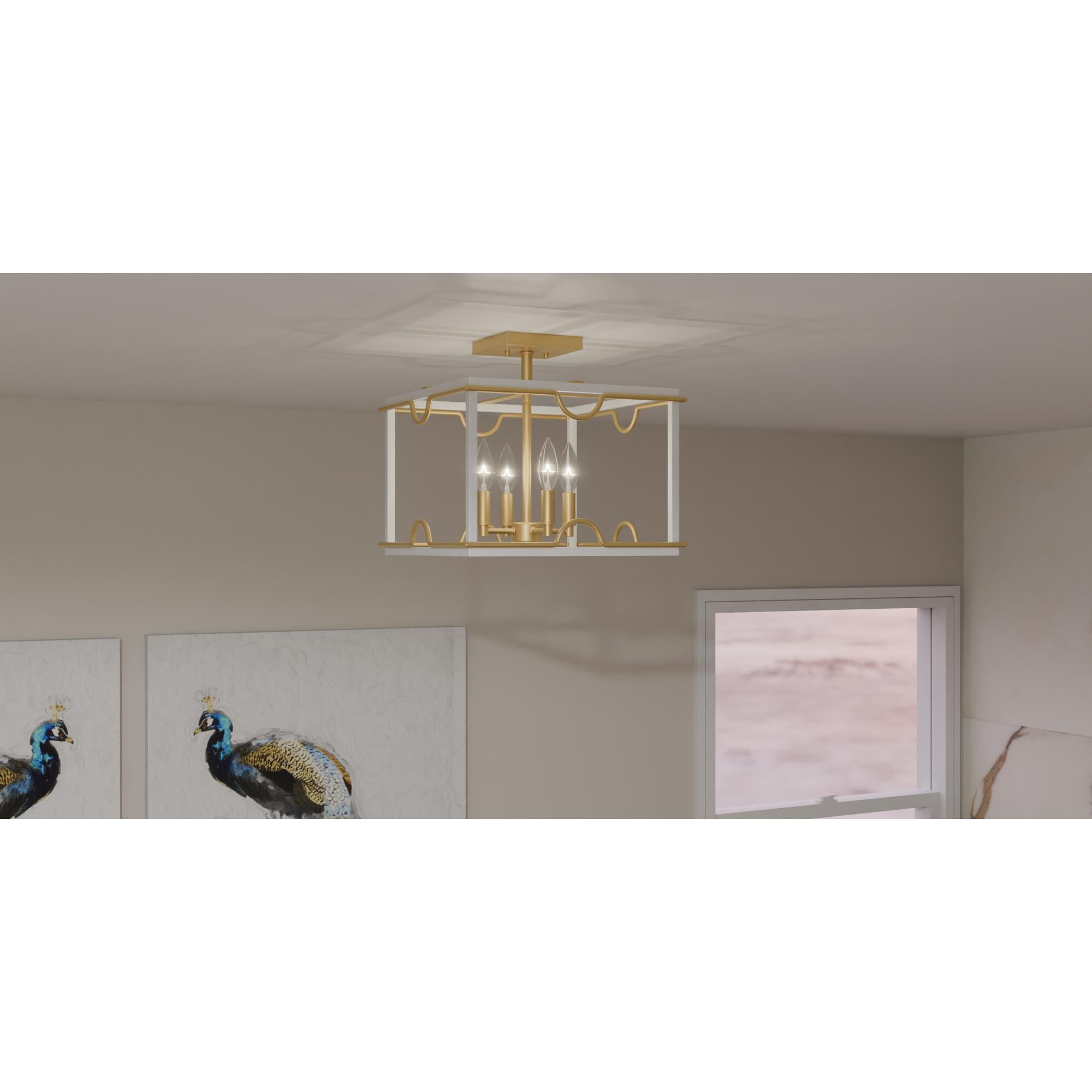 Brinkman 14 Inch 4 Light Semi Flush Mount by Quoizel