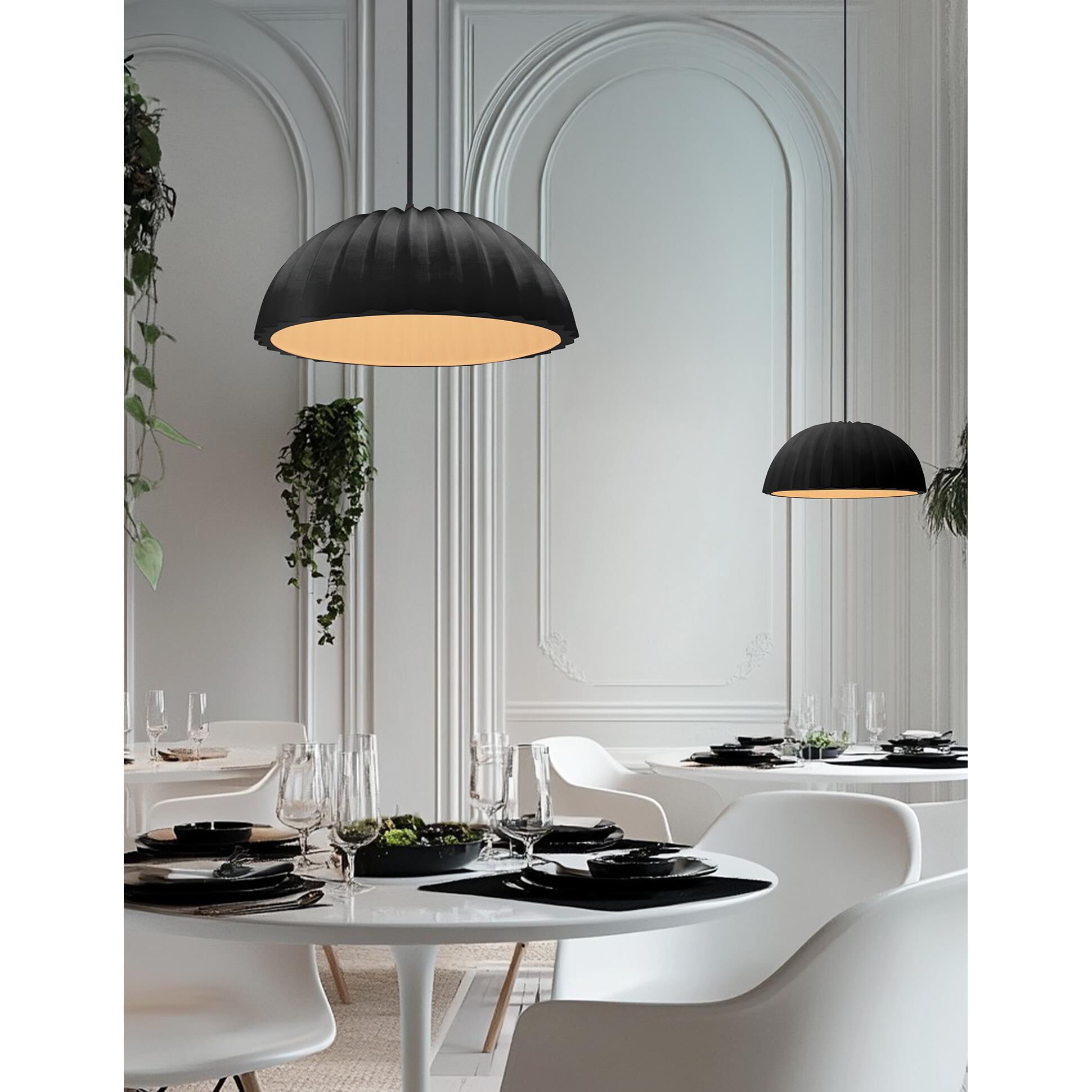 Pleated Dome 13 Inch Large Pendant by Justice Design Group