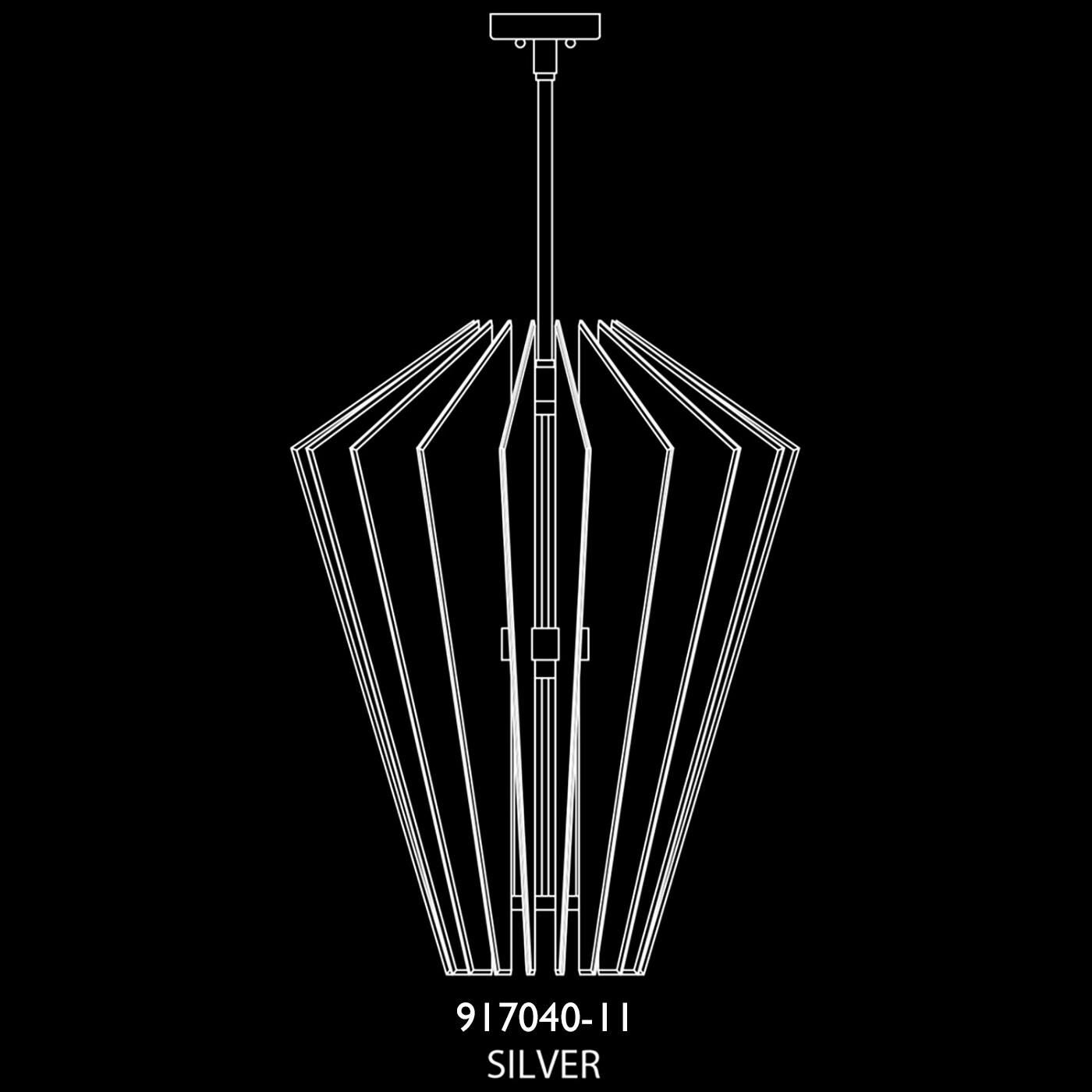 Shown in Silver finish and False crystal and False glass