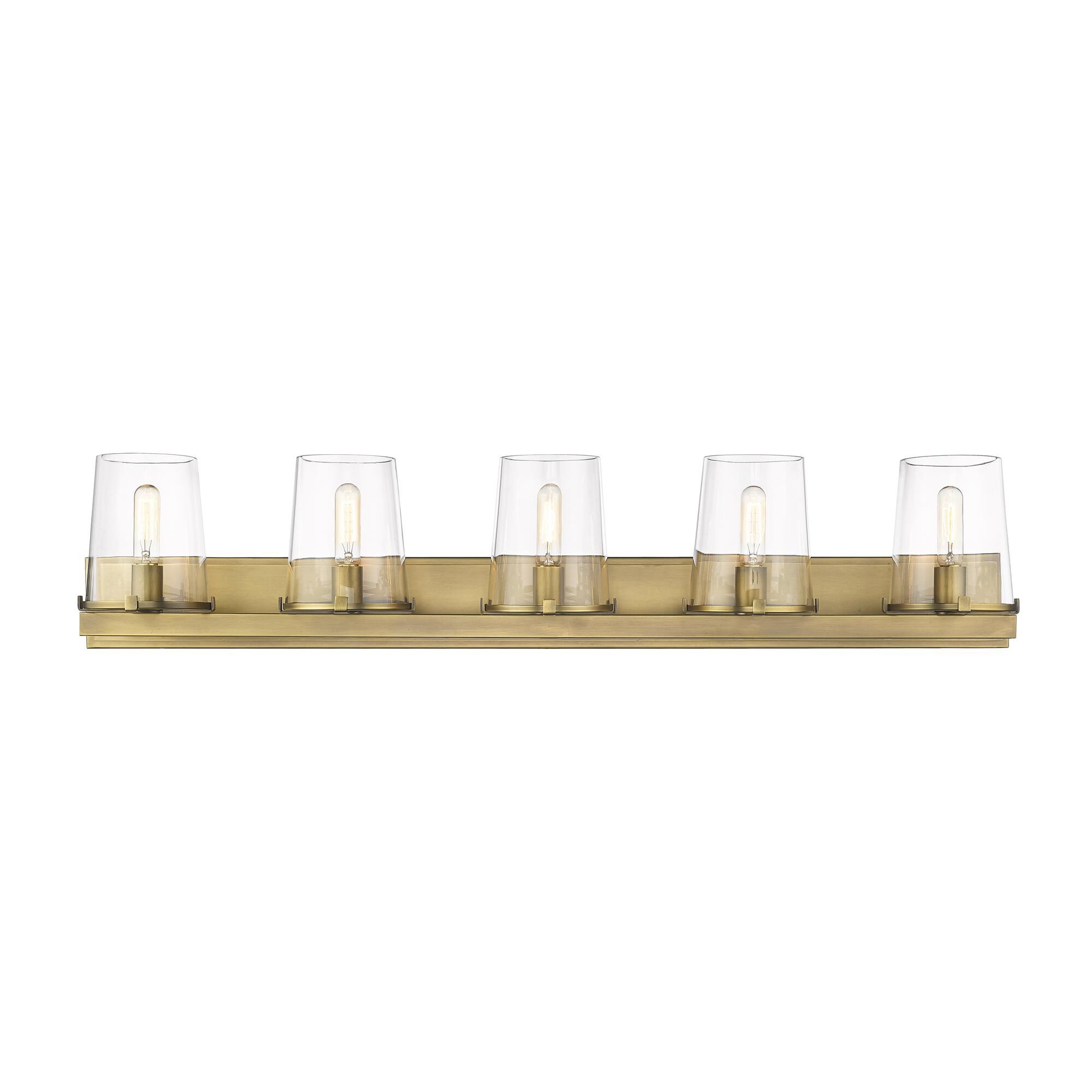 Shown in Rubbed Brass finish and Glass shade