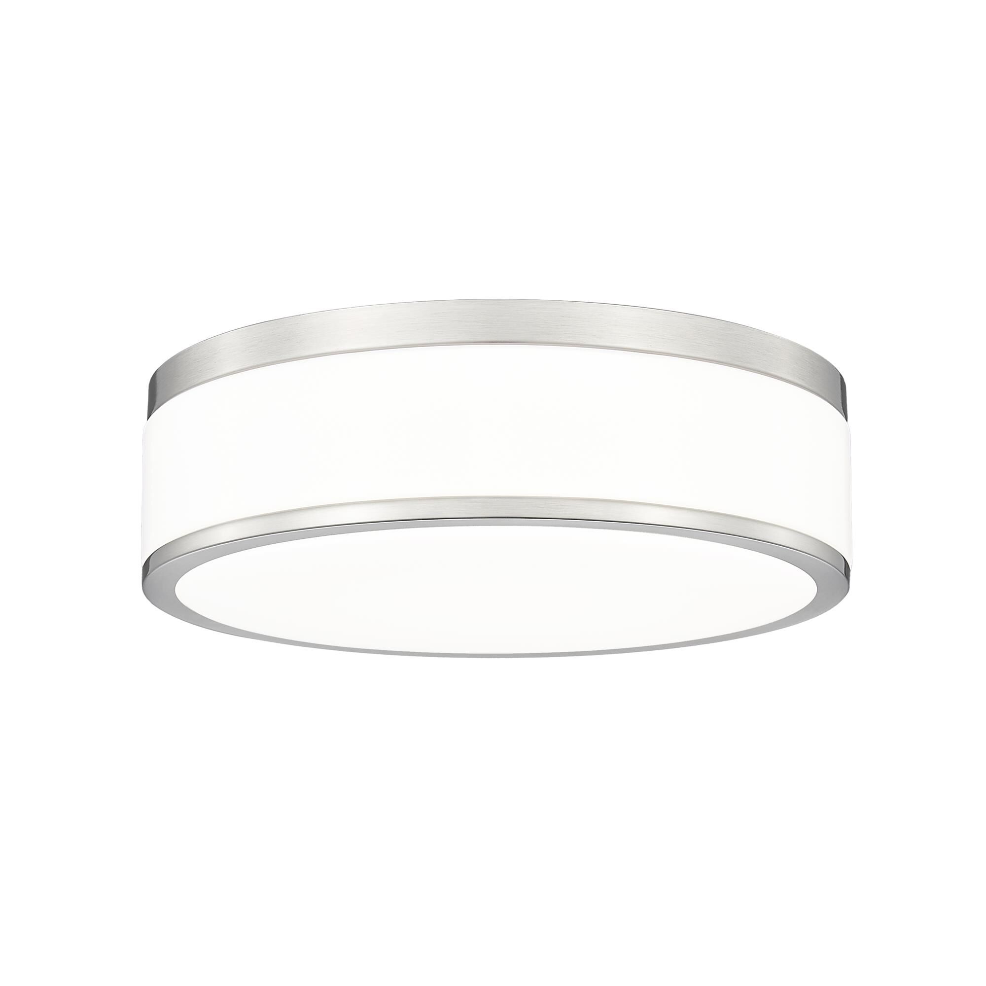 Shown in Brushed Nickel finish and Frosted glass and Frosted shade