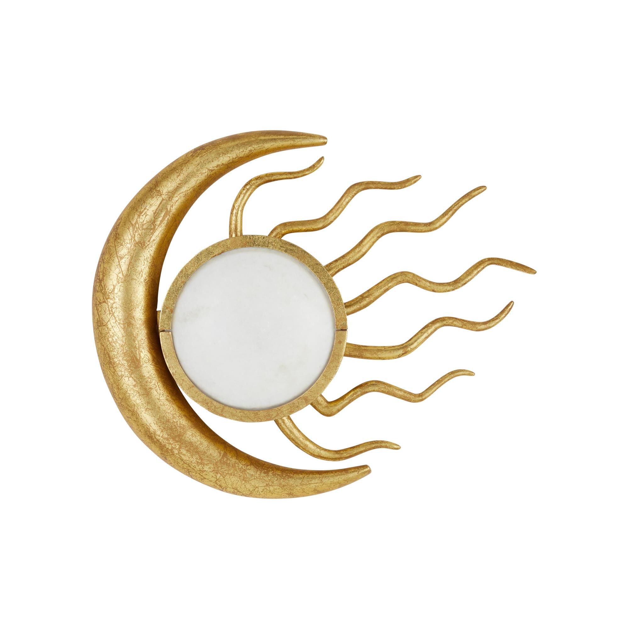 Shown in Gold Leaf and White finish and White Marble Diffuser shade