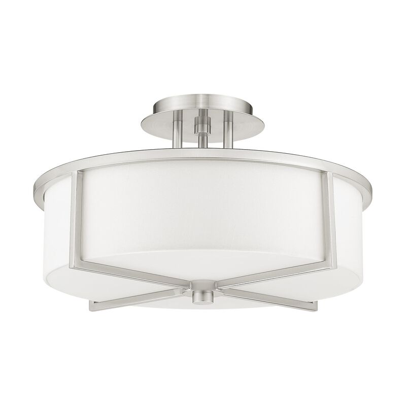 Wesley 16 Inch 3 Light Semi Flush Mount by Livex Lighting