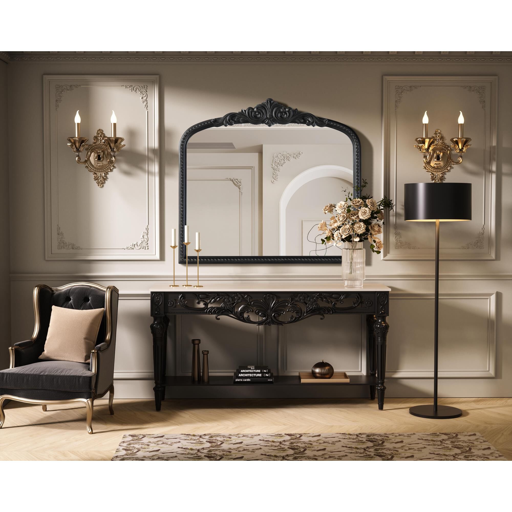 Naomi 30 Inch Decorative Mirror by Elegant Decor