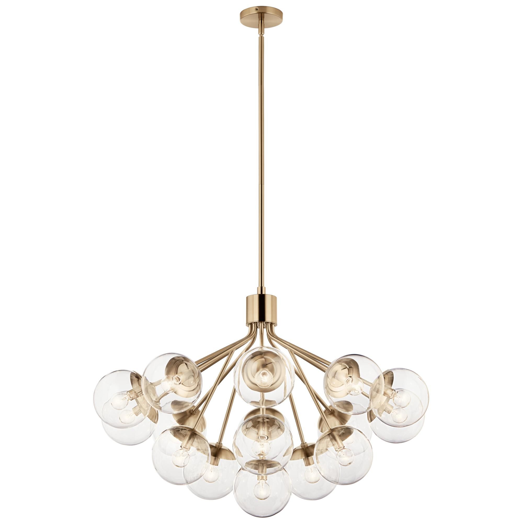 Shown in Champagne Bronze finish and Clear glass