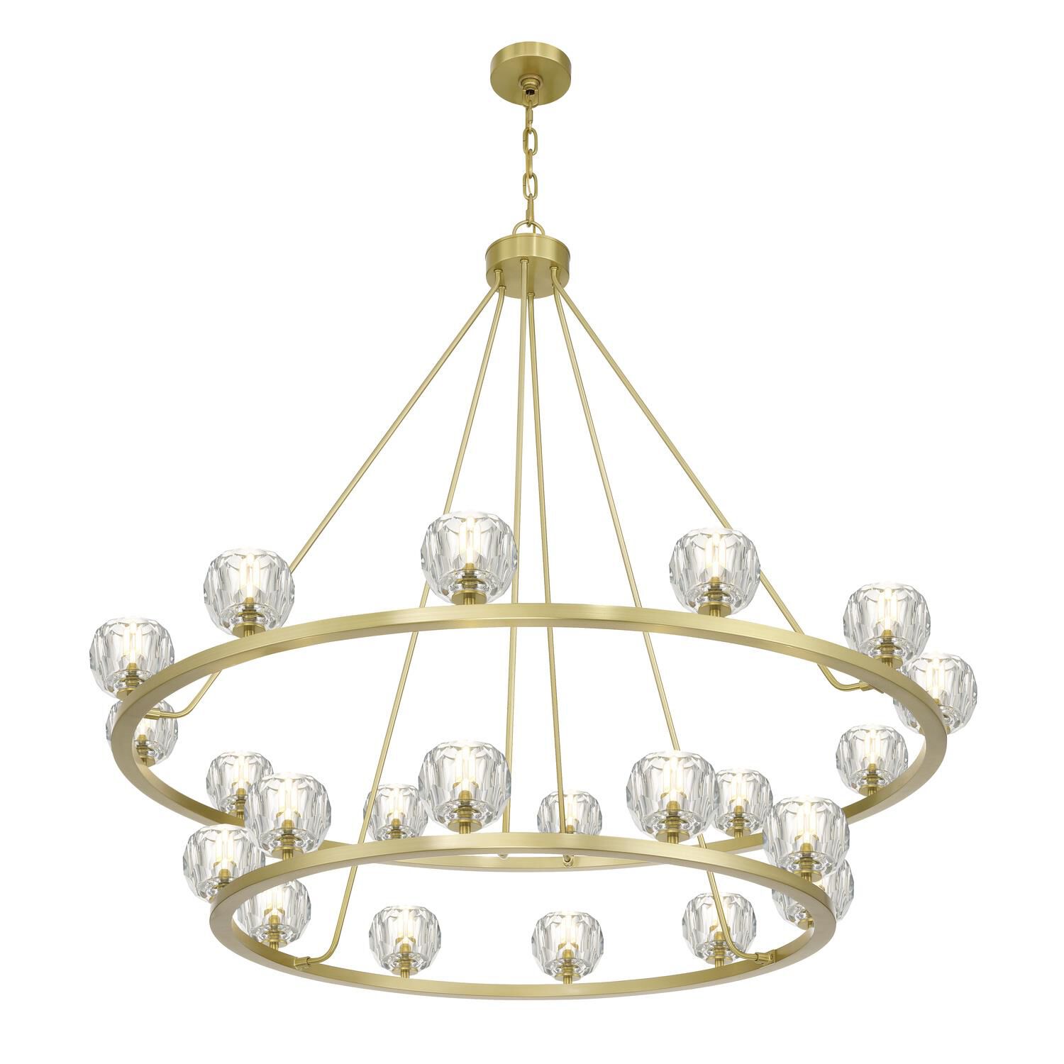Shown in Soft Brass finish and Faceted Cut crystal and Crystal glass and Crystal shade