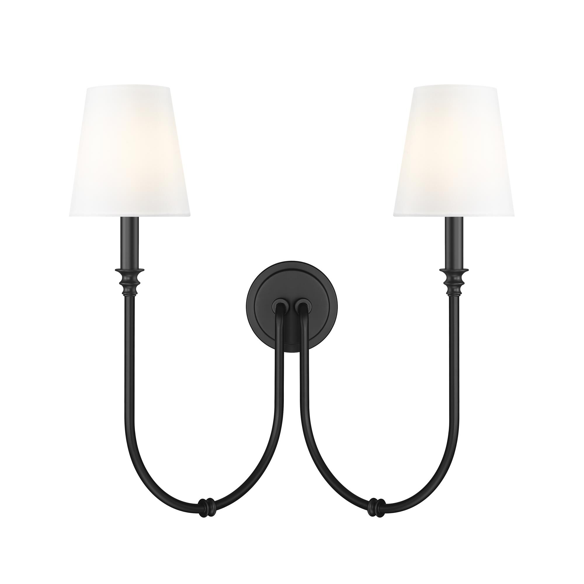 Shown in Matte Black finish and White glass