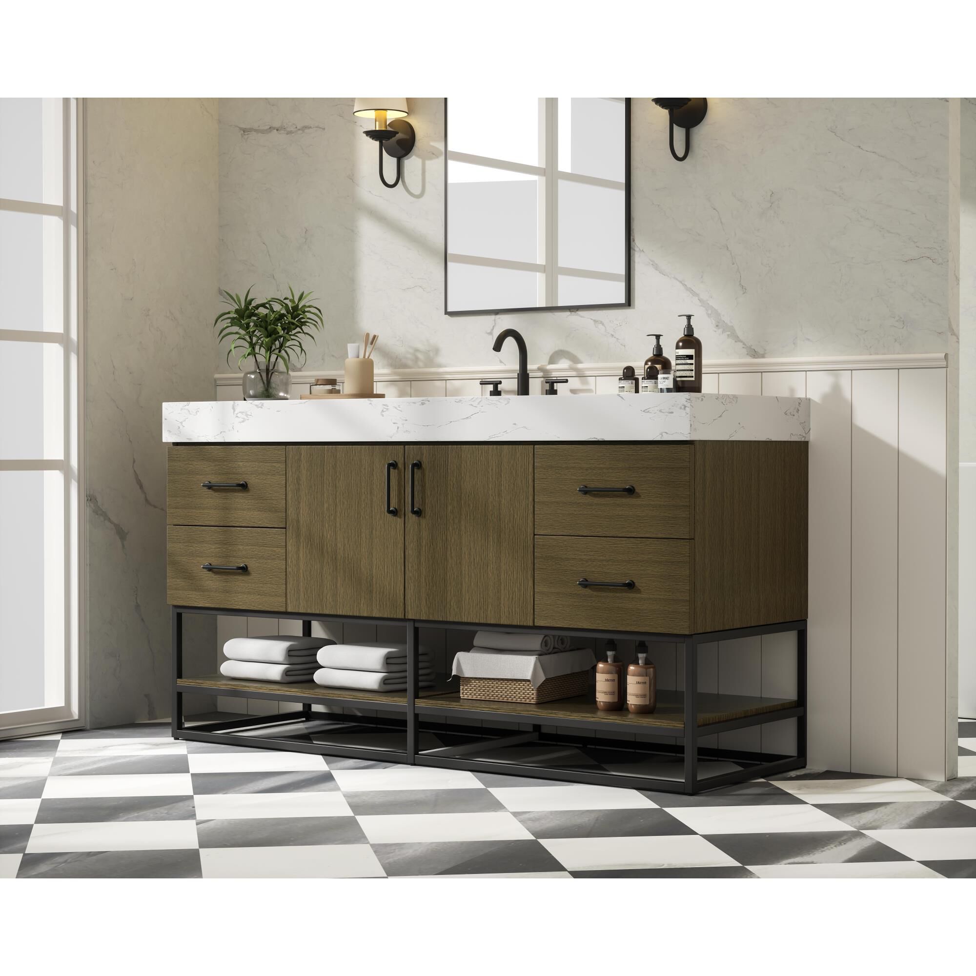 Caroline 60 Inch Bath Vanity by Elegant Dcor