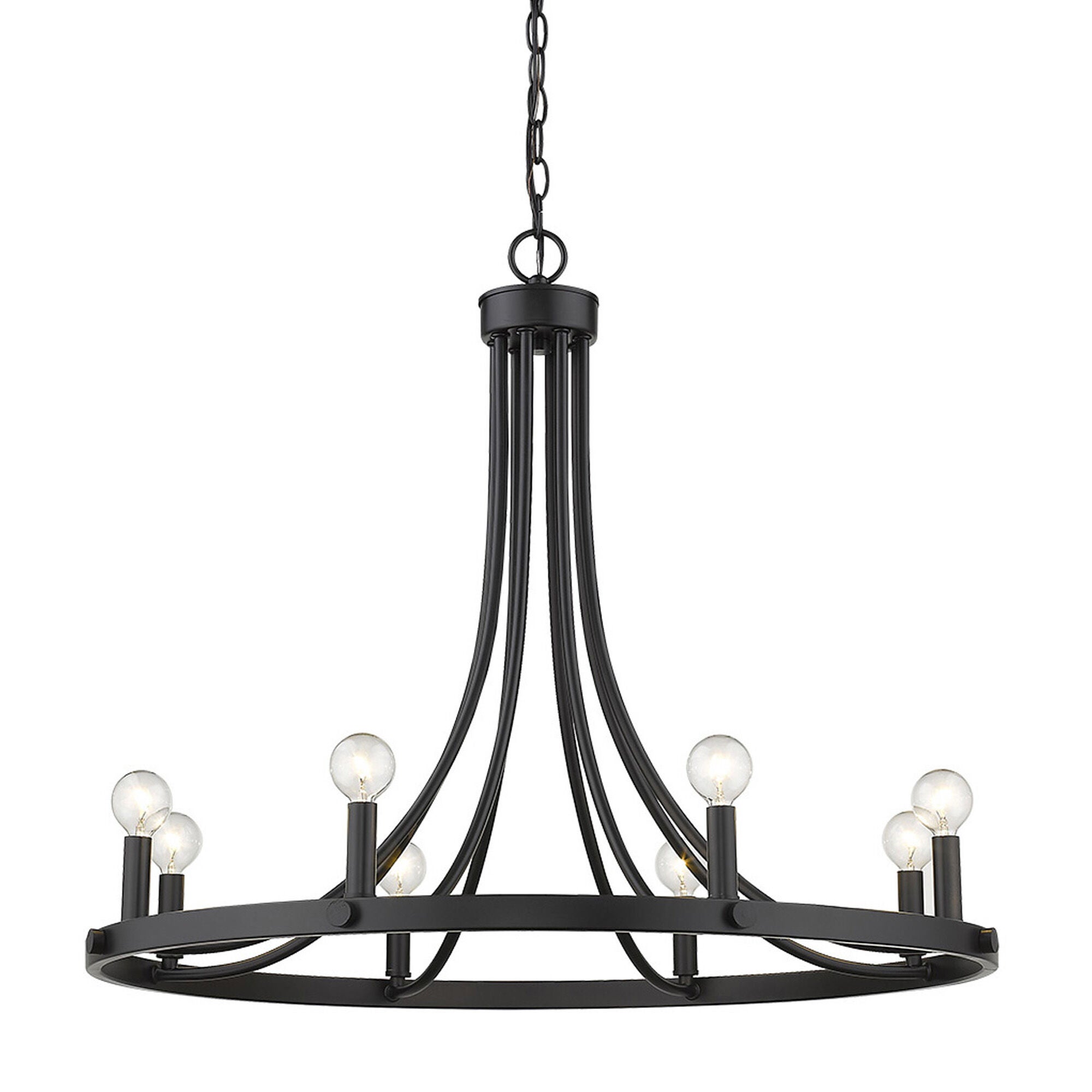 Shown in Matte Black finish and -- glass and -- shade