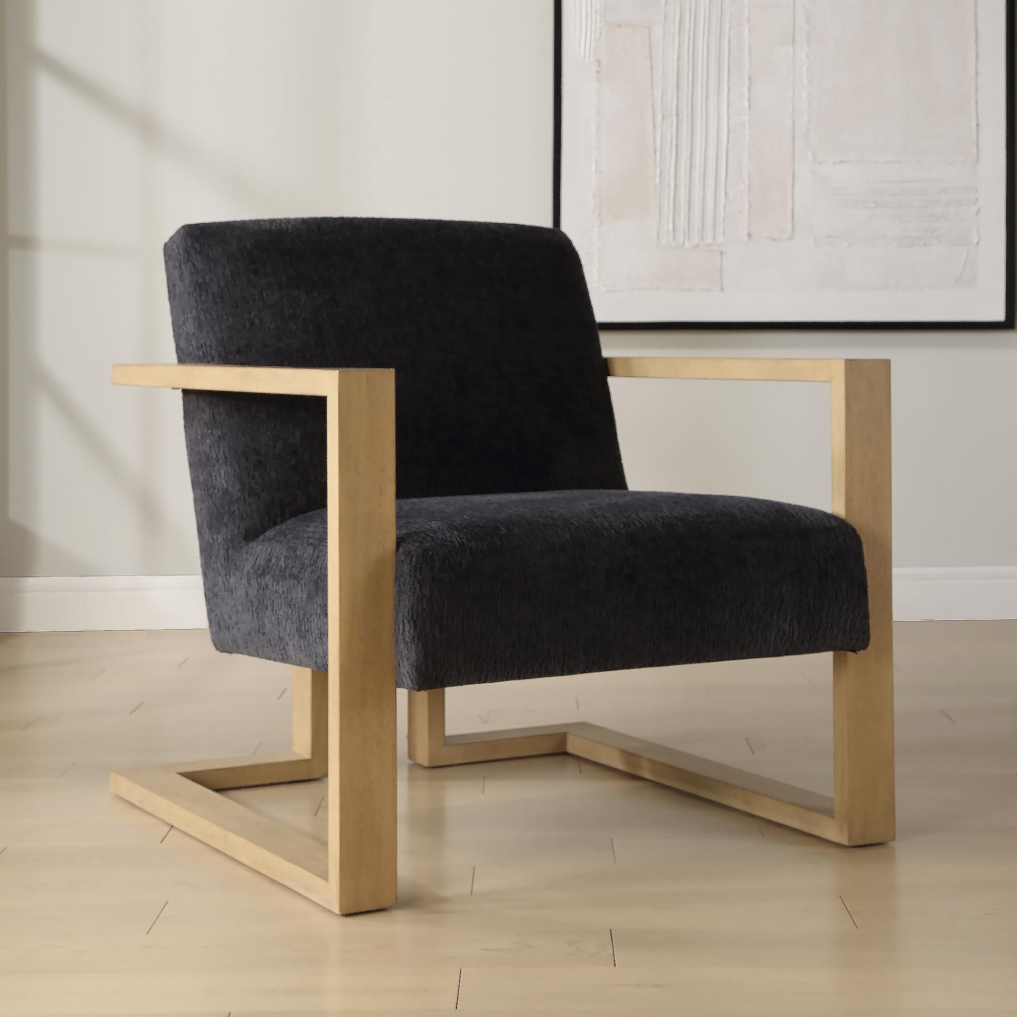 Shown in Modern Style Is Displayed In The Suspend Accent Chair, With A Sturdy Solid Wood Frame Finished In Li finish