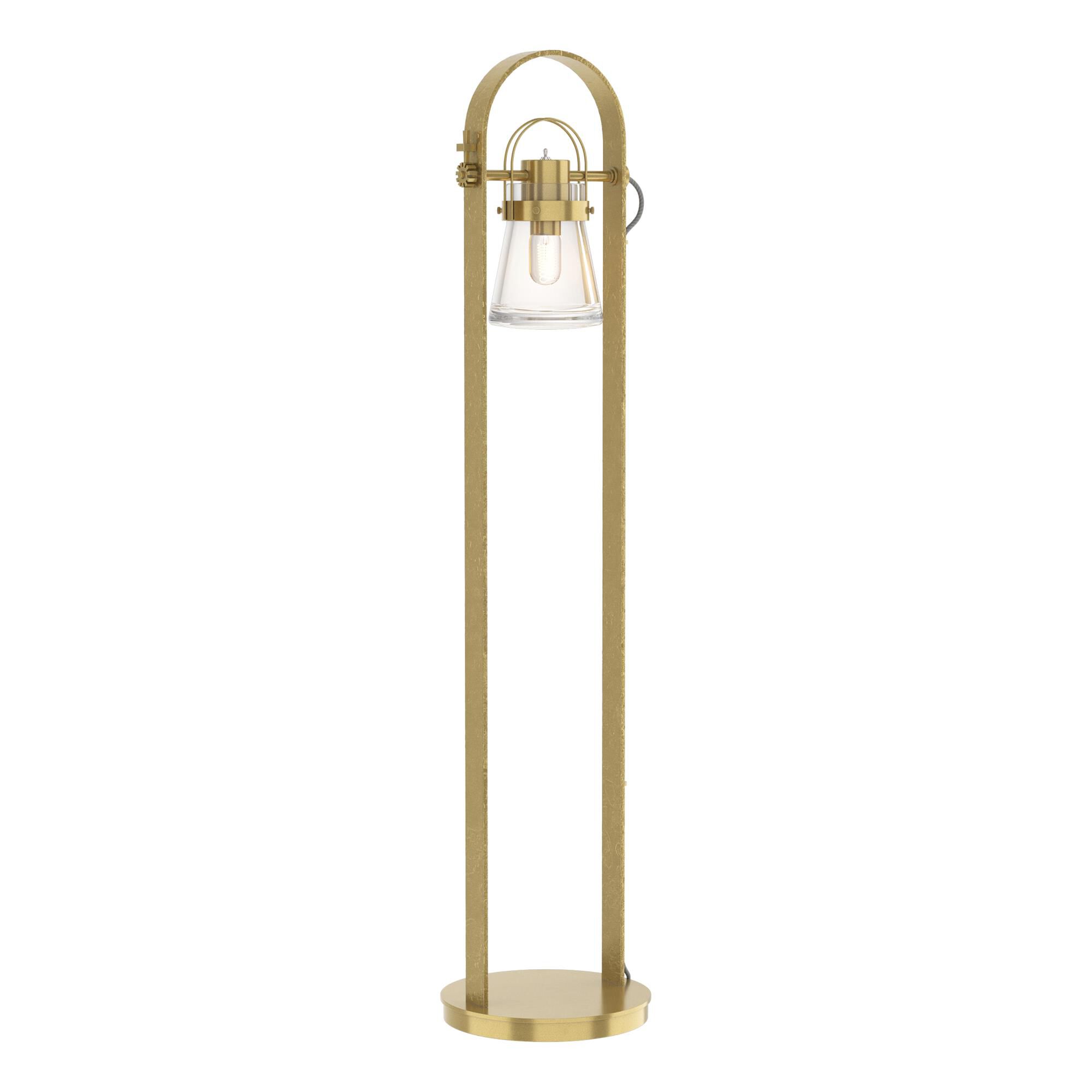 Shown in Modern Brass finish and Clear glass
