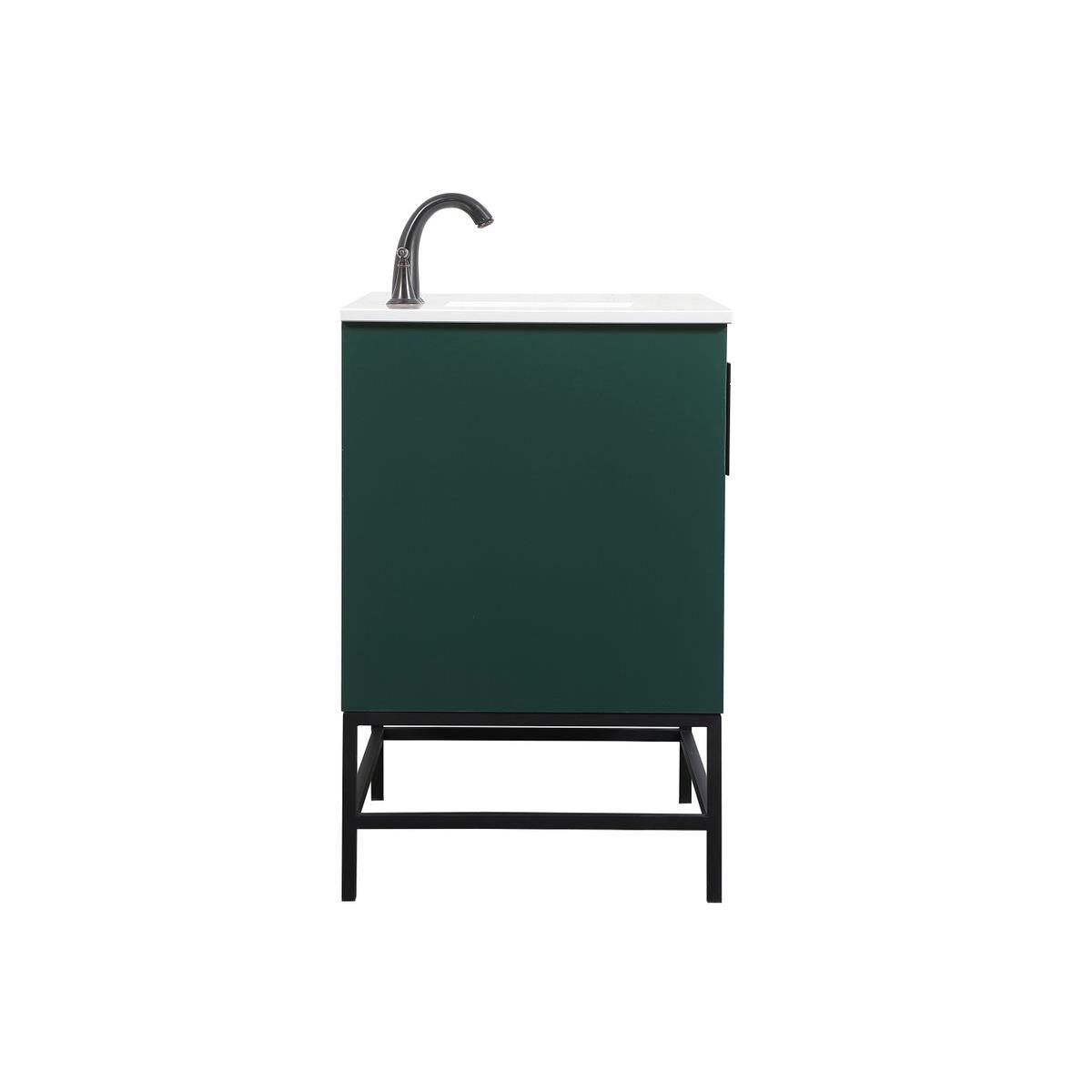 Shown in Green finish and Without Backsplash accent