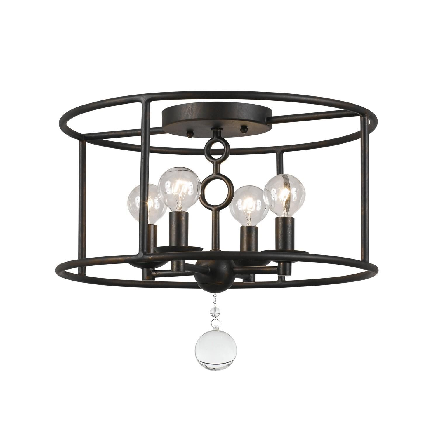 Cameron 15 Inch 4 Light Semi Flush Mount by Crystorama