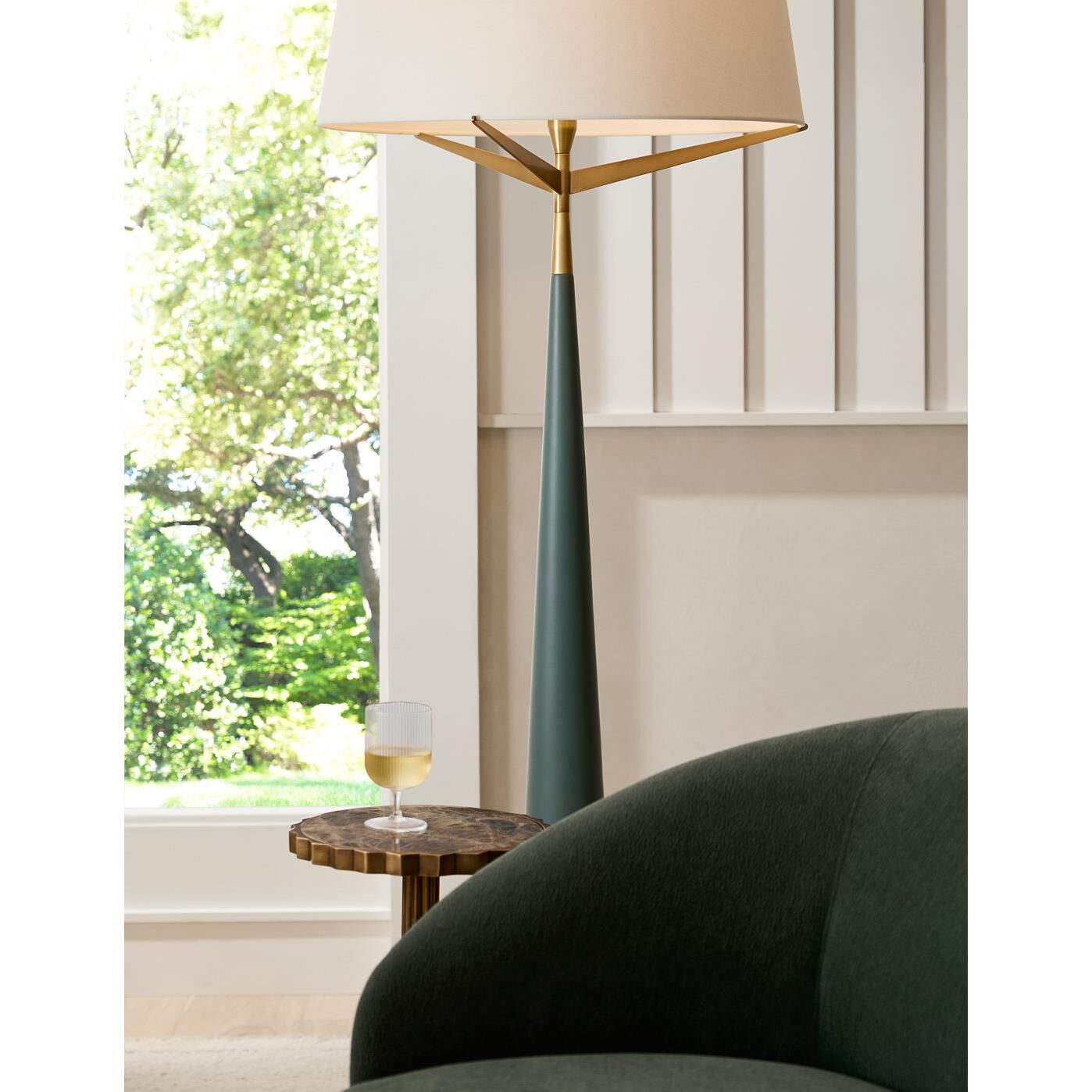 Shown in Cadet Blue finish and White shade