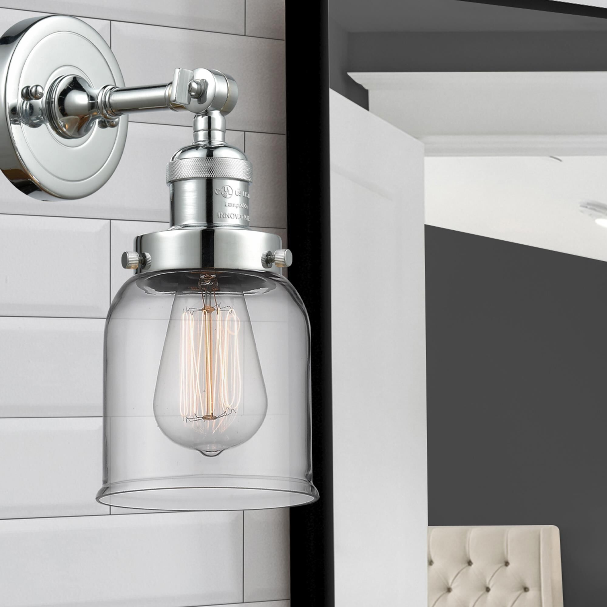 Shown in Polished Chrome finish and Clear glass