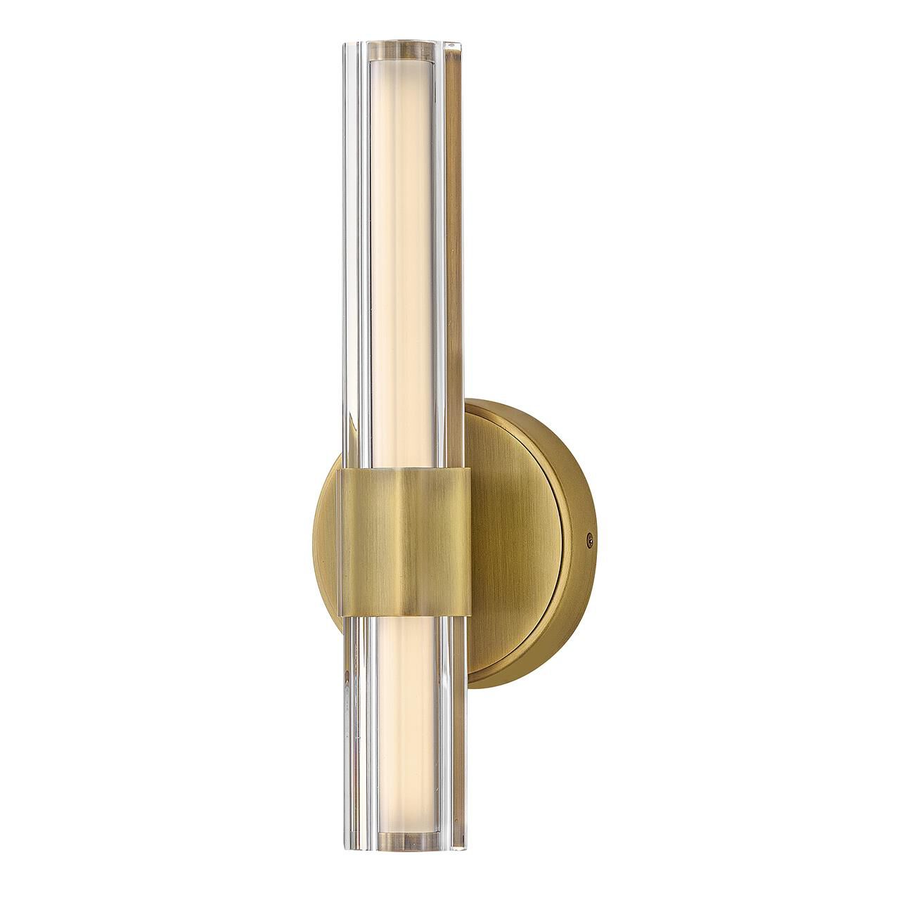 Shown in Lacquered Brass finish and Clear Fluted Crystal glass