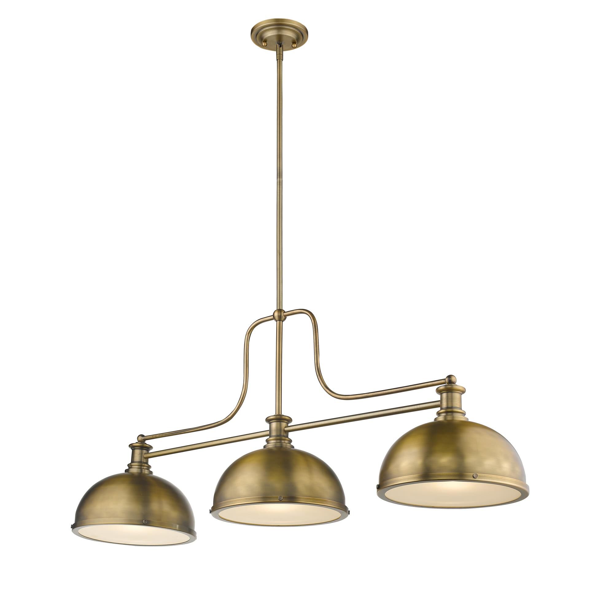 Shown in Heritage Brass finish and Metal + glass and Metal + Glass shade