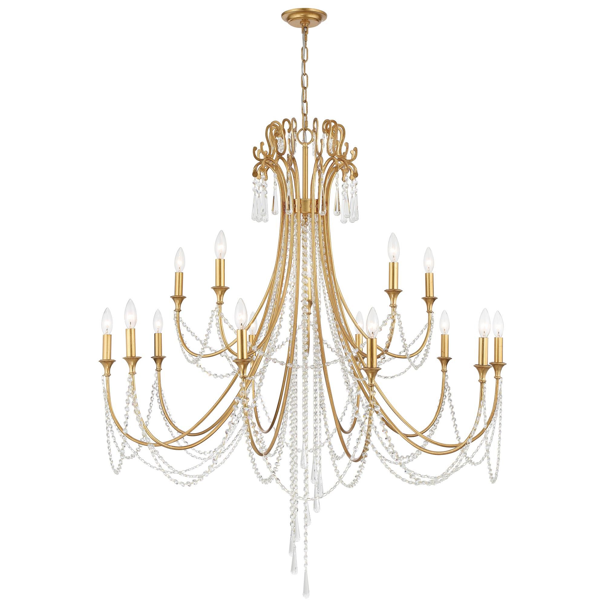 Arcadia 46 Inch 15 Light Chandelier by Crystorama