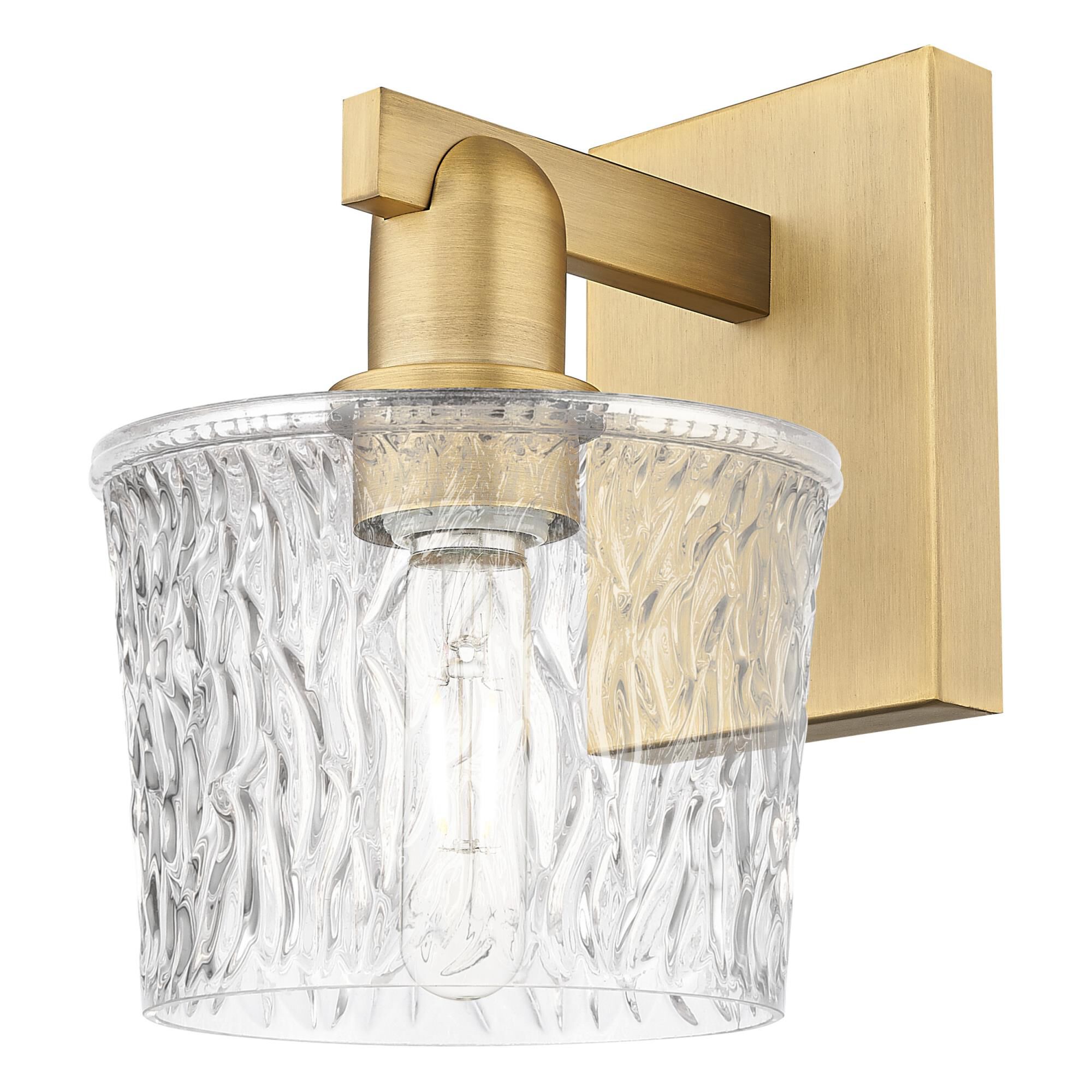 Shown in Brushed Brass finish and Clear glass