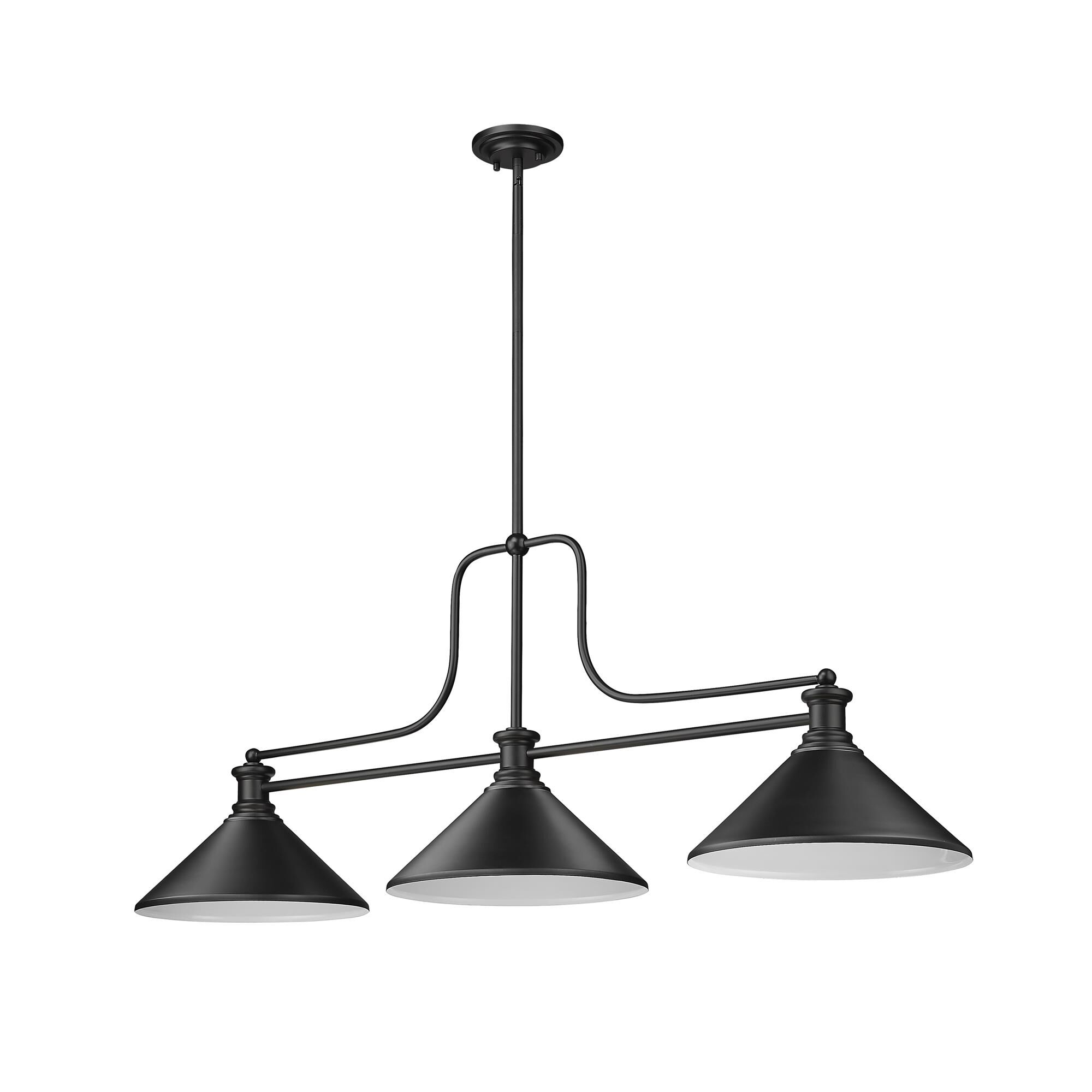 Shown in Matte Black finish and Matte Black shade