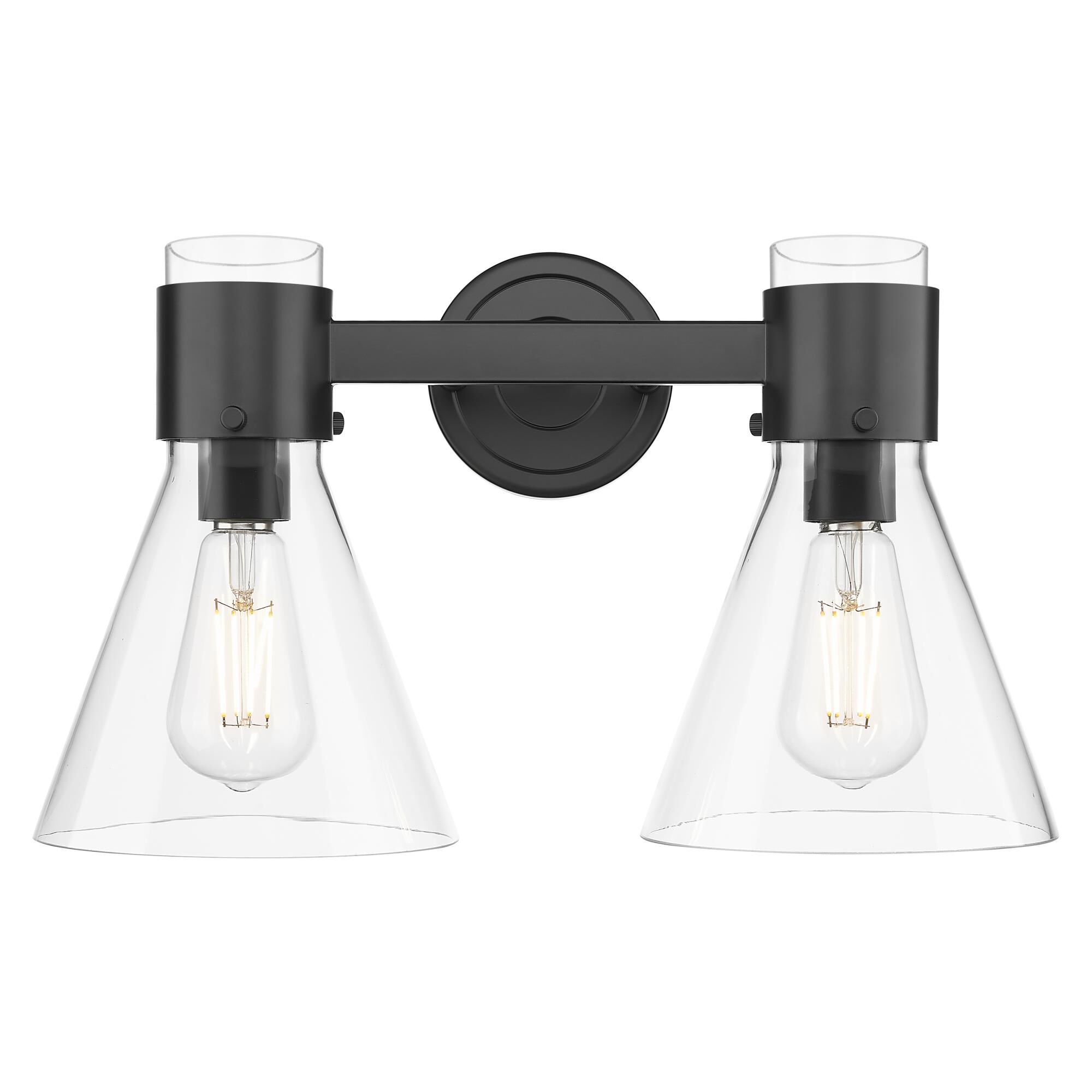 Shown in Matte Black finish and Clear glass