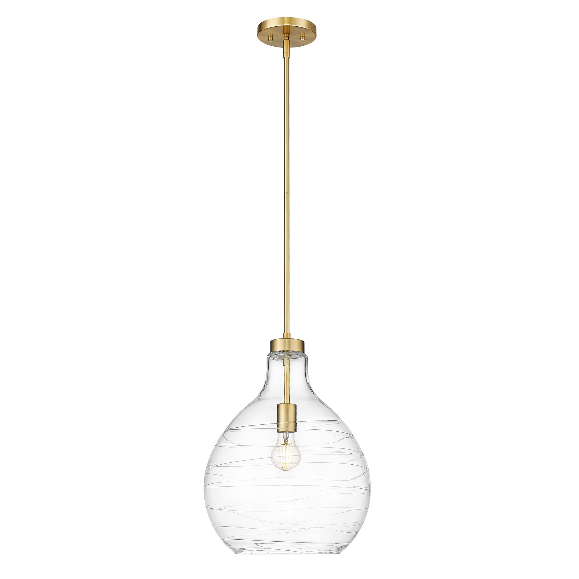 Shown in Modern Gold finish and Clear glass and Clear shade