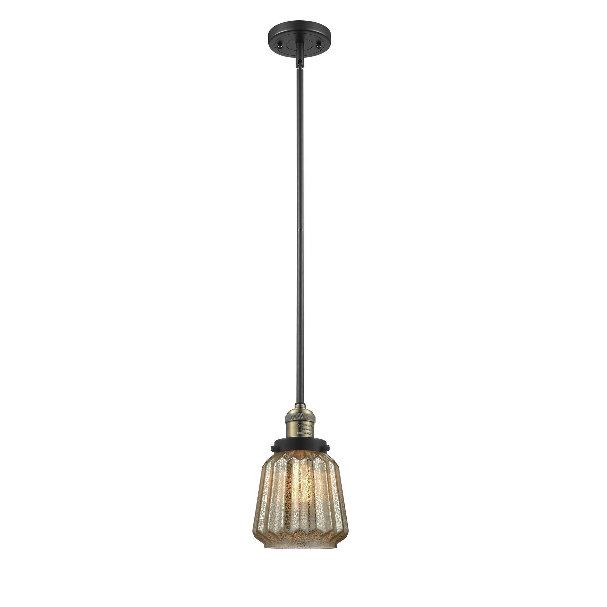 Shown in Black Antique Brass finish and Mercury Plated glass