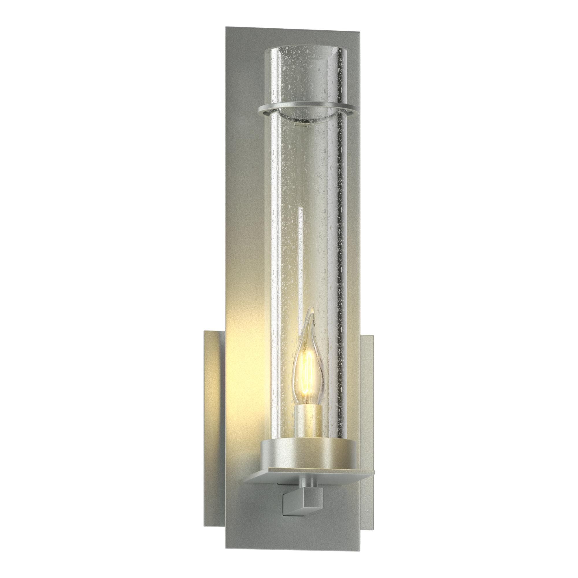 Shown in Vintage Platinum finish and Seeded Clear  glass