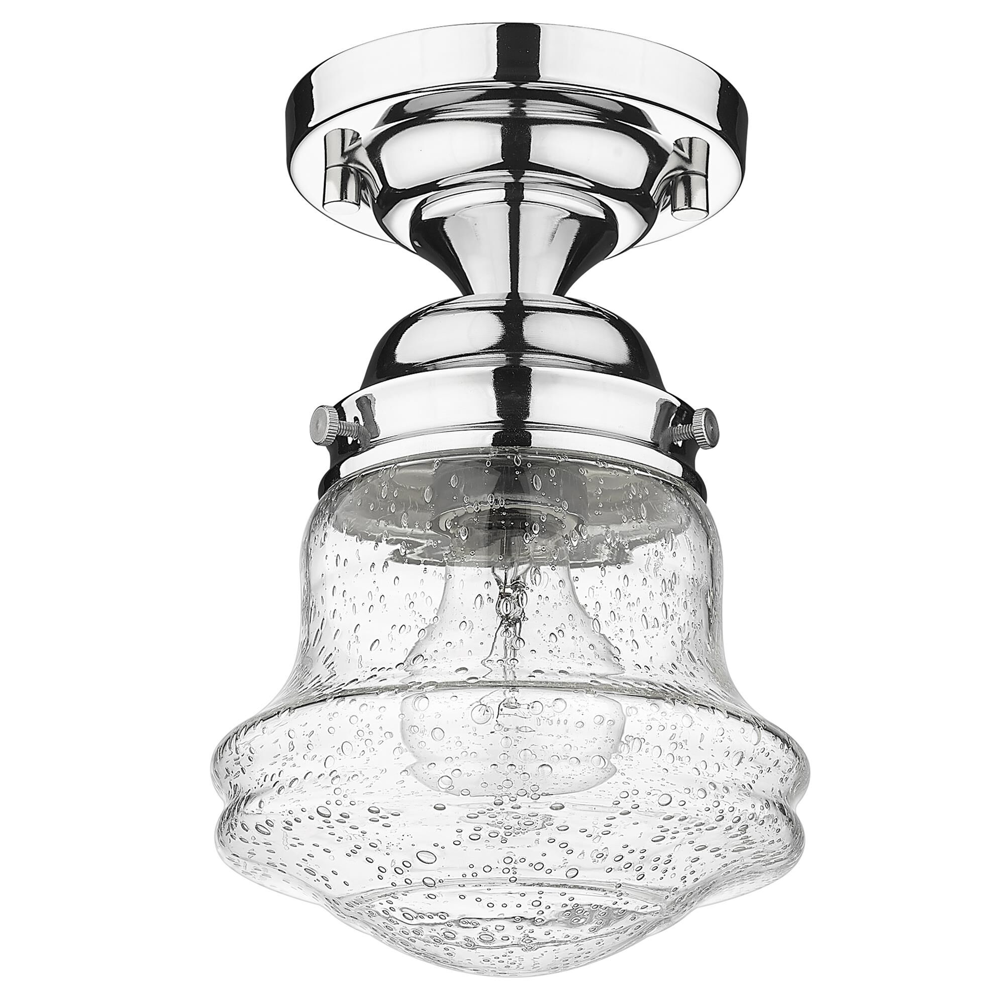 Shown in Chrome finish and Clear Seedy glass