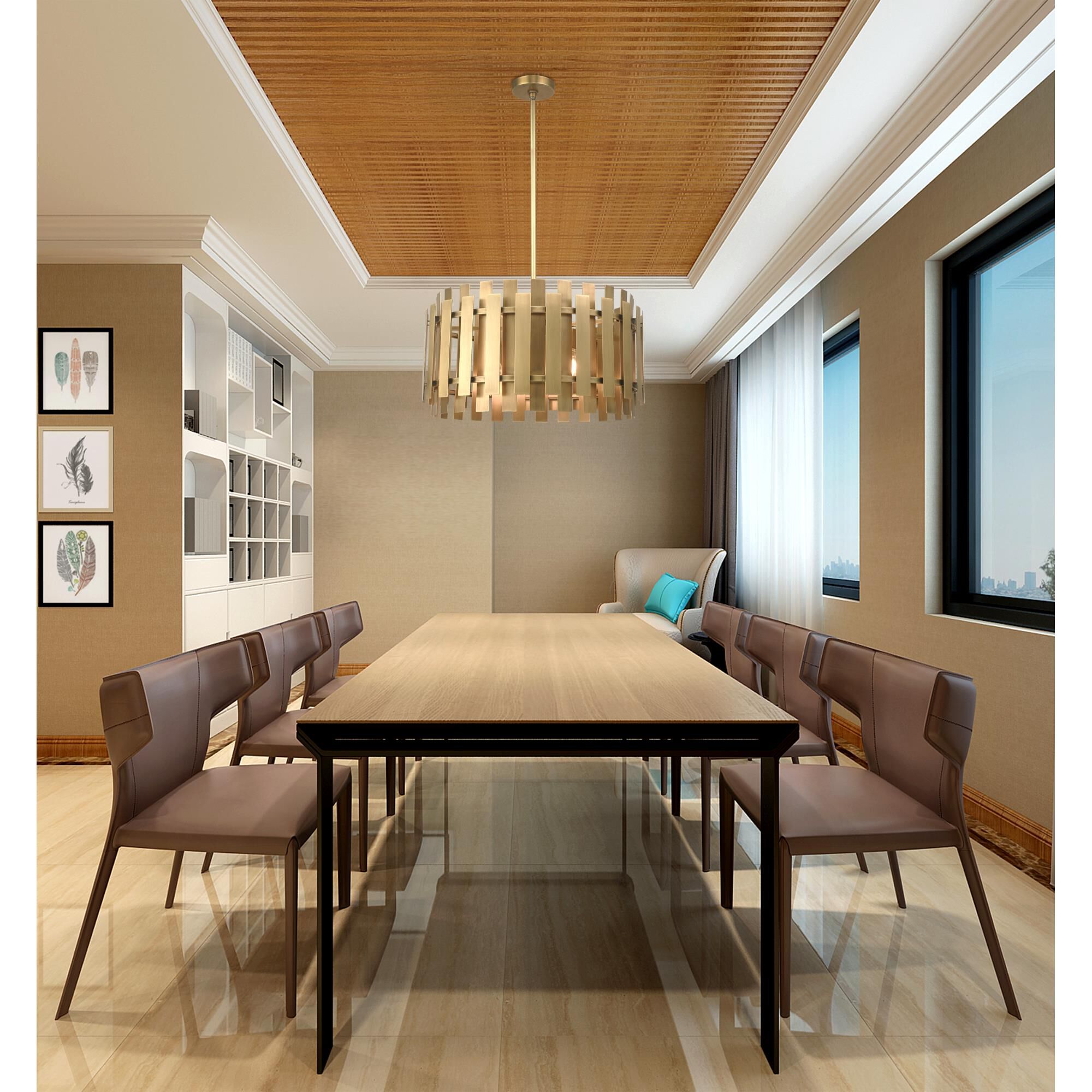 Shown in Natural Brass finish and Natural Brass Metal shade