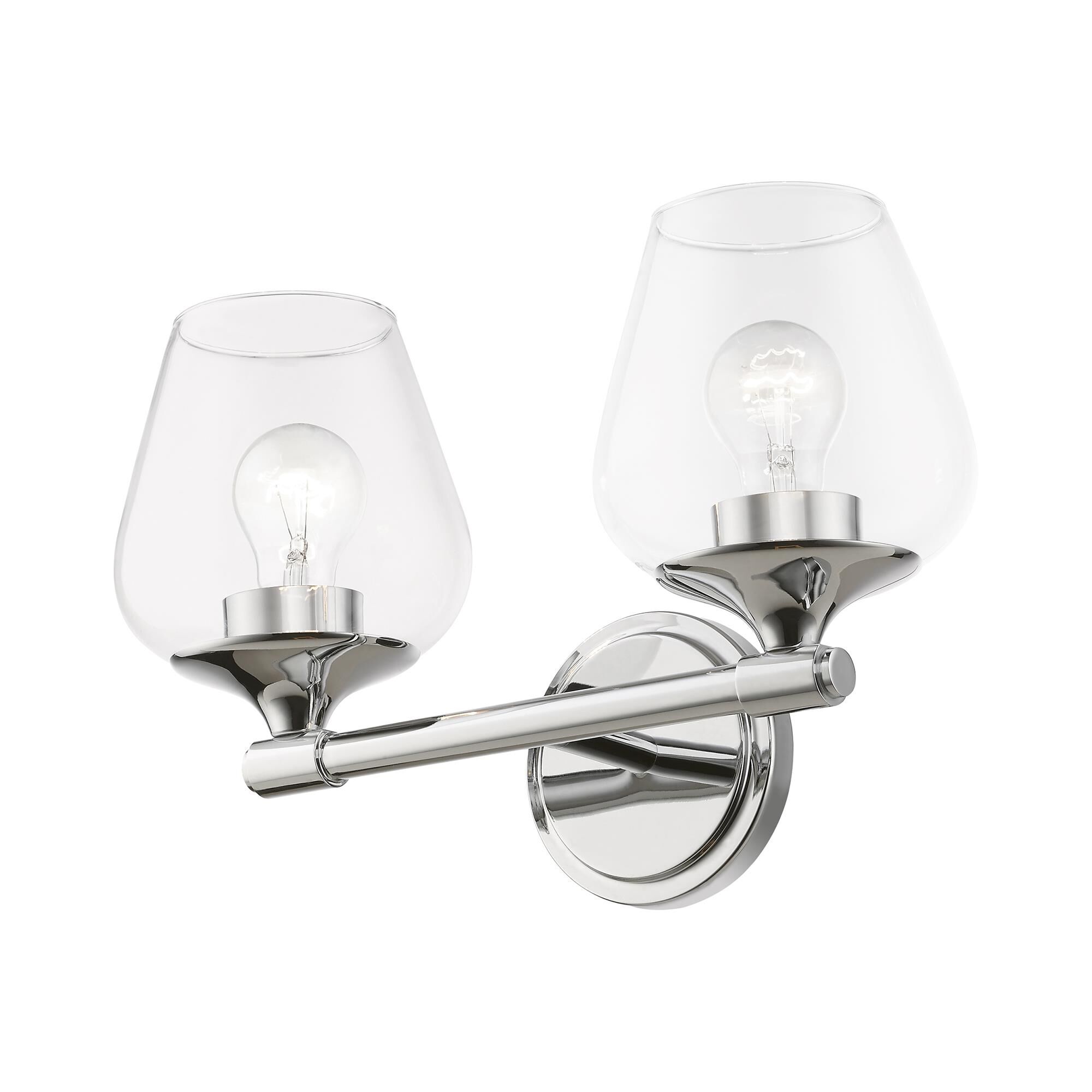 Shown in Polished Chrome finish and Clear glass