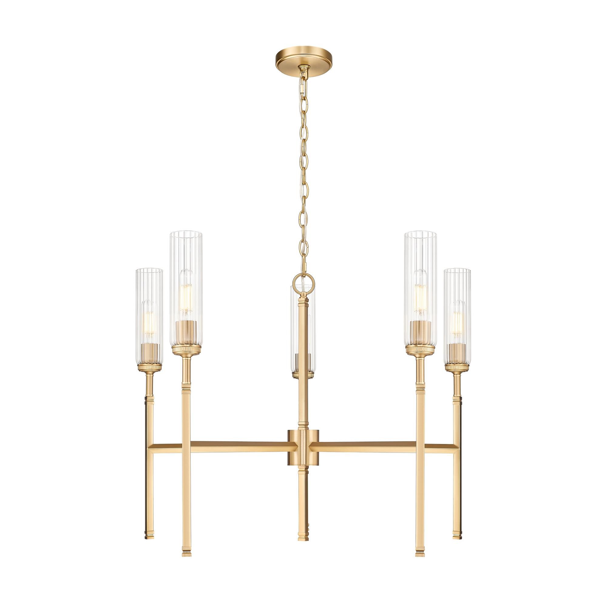 Shown in Modern Gold finish and Clear glass