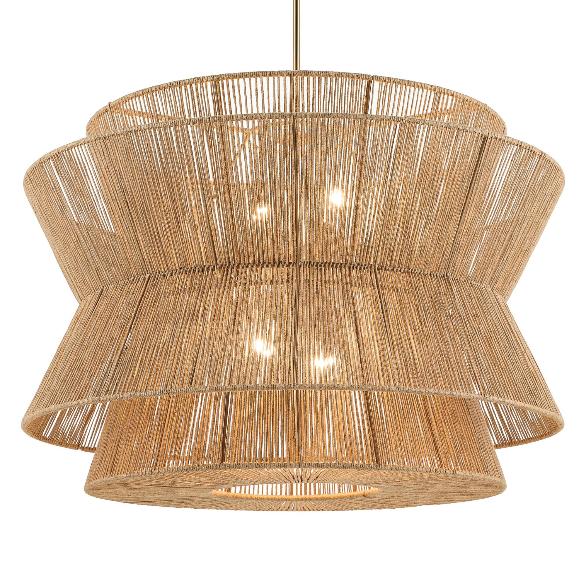 Shown in Champagne Bronze finish and Natural Fibers Textured shade
