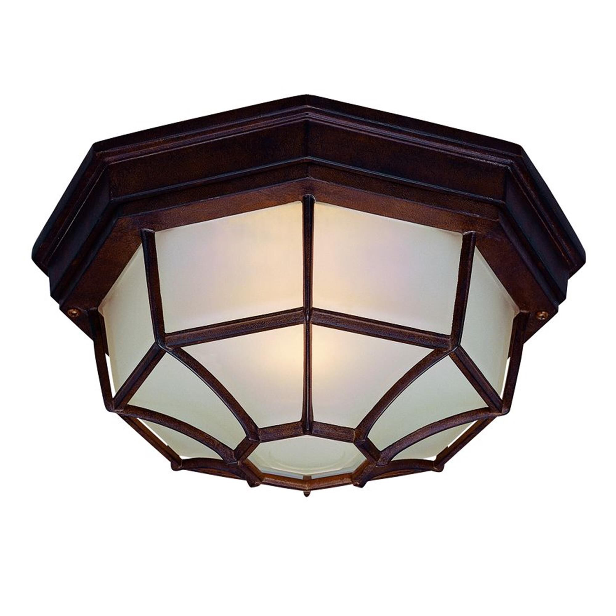 Shown in Burled Walnut finish and Frosted glass and Frosted Glass Globe shade
