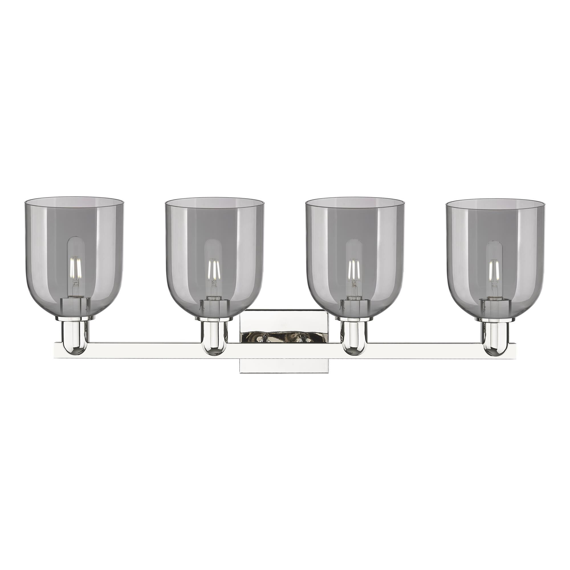 Shown in Polished Nickel finish and Light Smoke glass