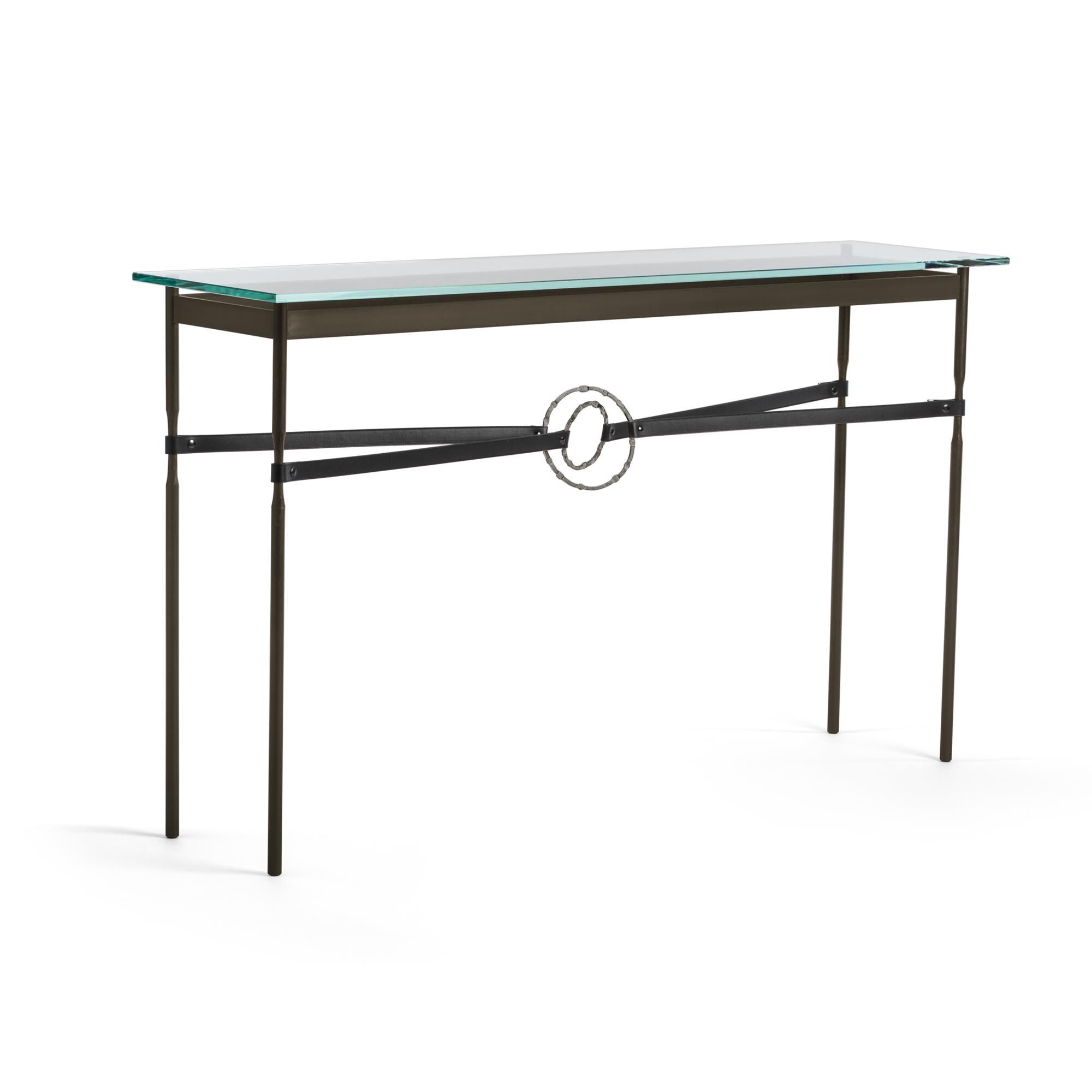 Shown in Oil Rubbed Bronze finish and Natural Iron with Leather Black  accent