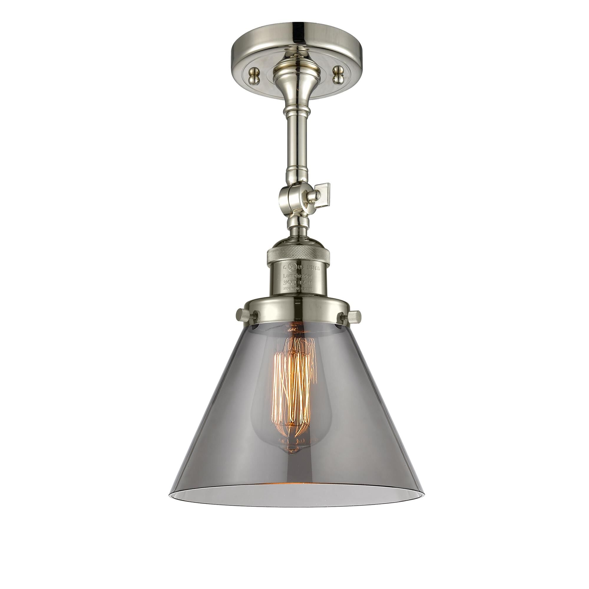 Shown in Polished Nickel finish and Smoked glass