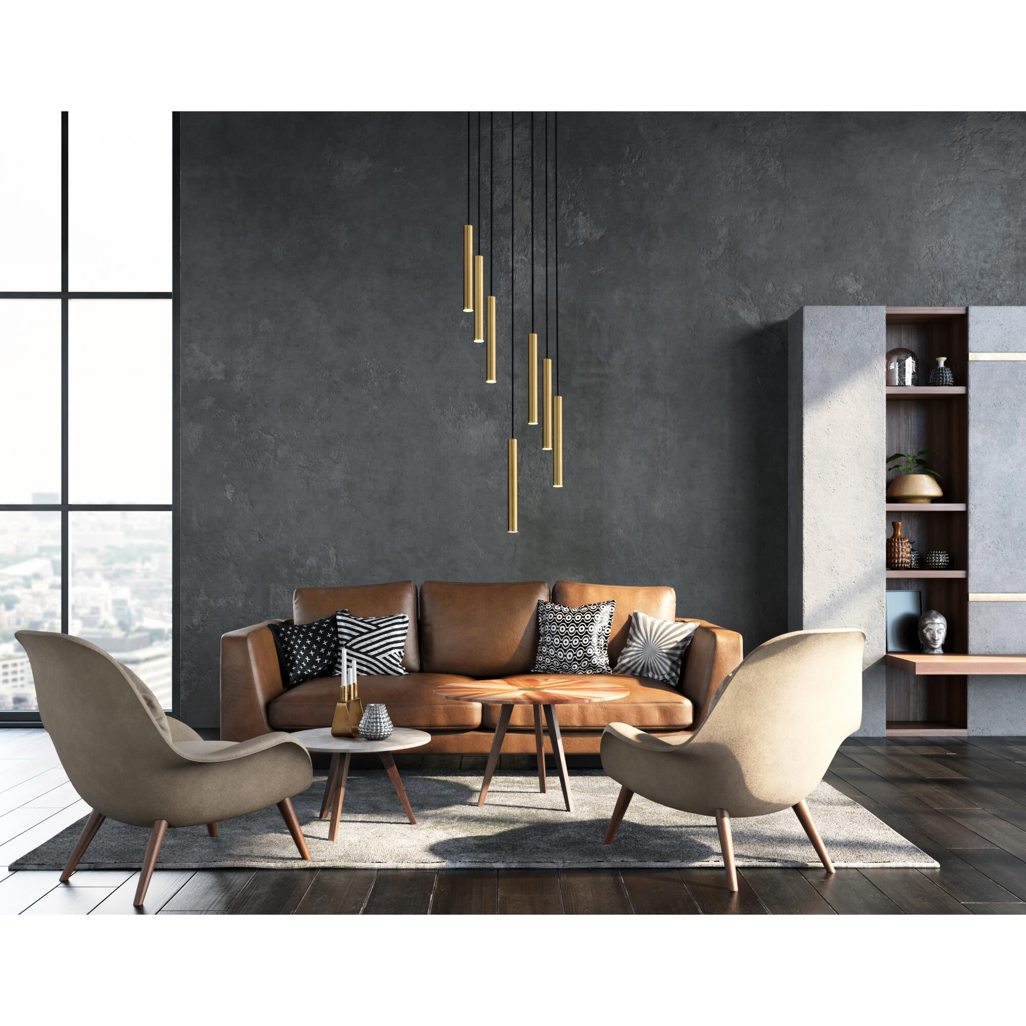 Shown in Modern Gold finish and Modern Gold glass and Modern Gold shade