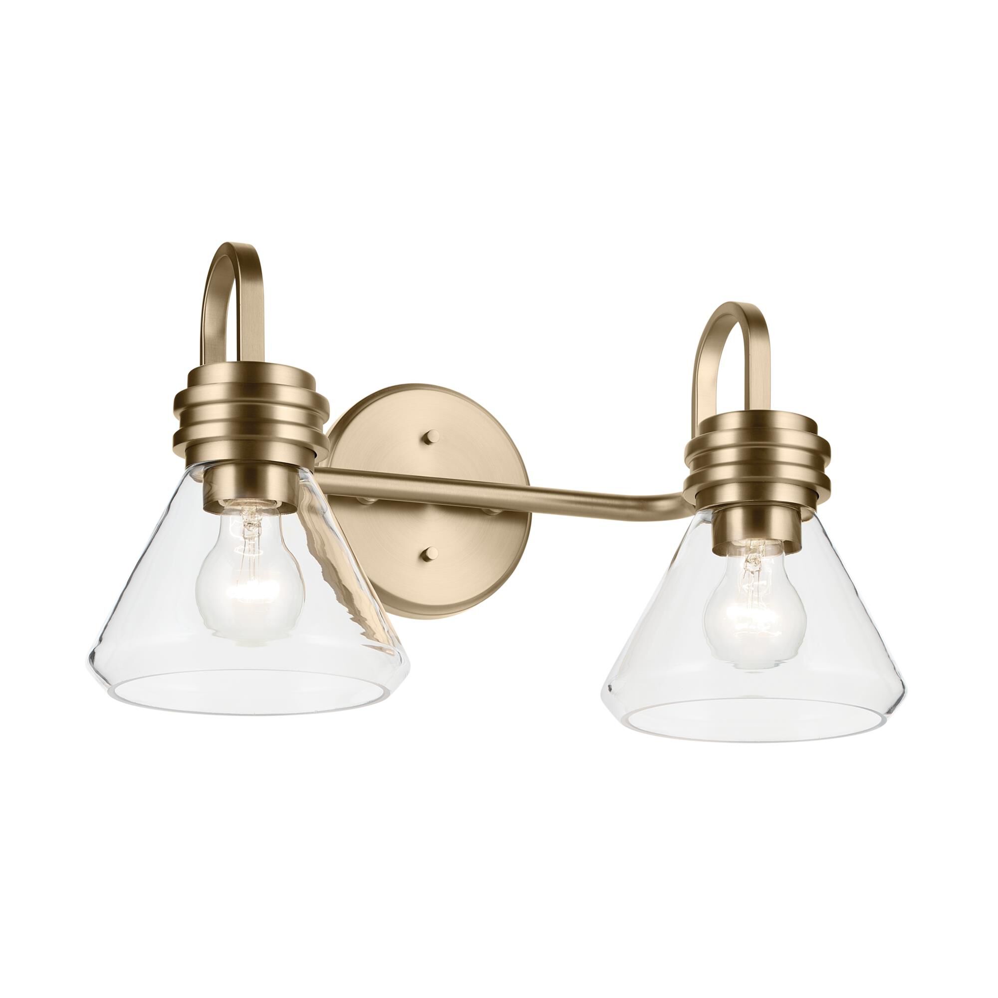 Shown in Champagne Bronze finish and Clear glass