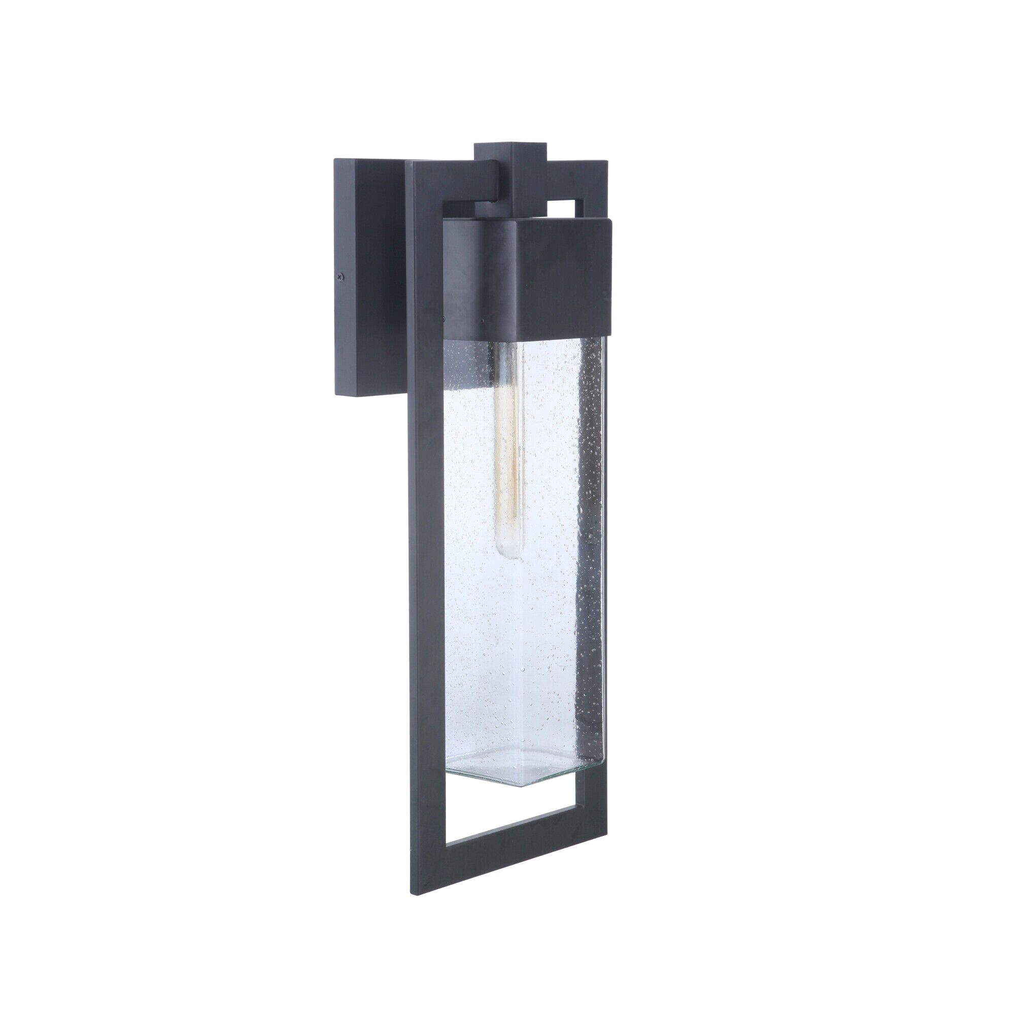 Shown in Midnight finish and Clear Seeded glass and Glass shade