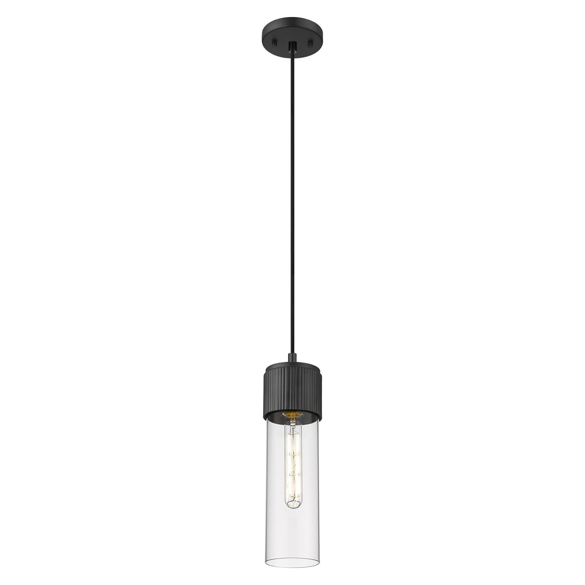 Shown in Matte Black finish and Clear glass