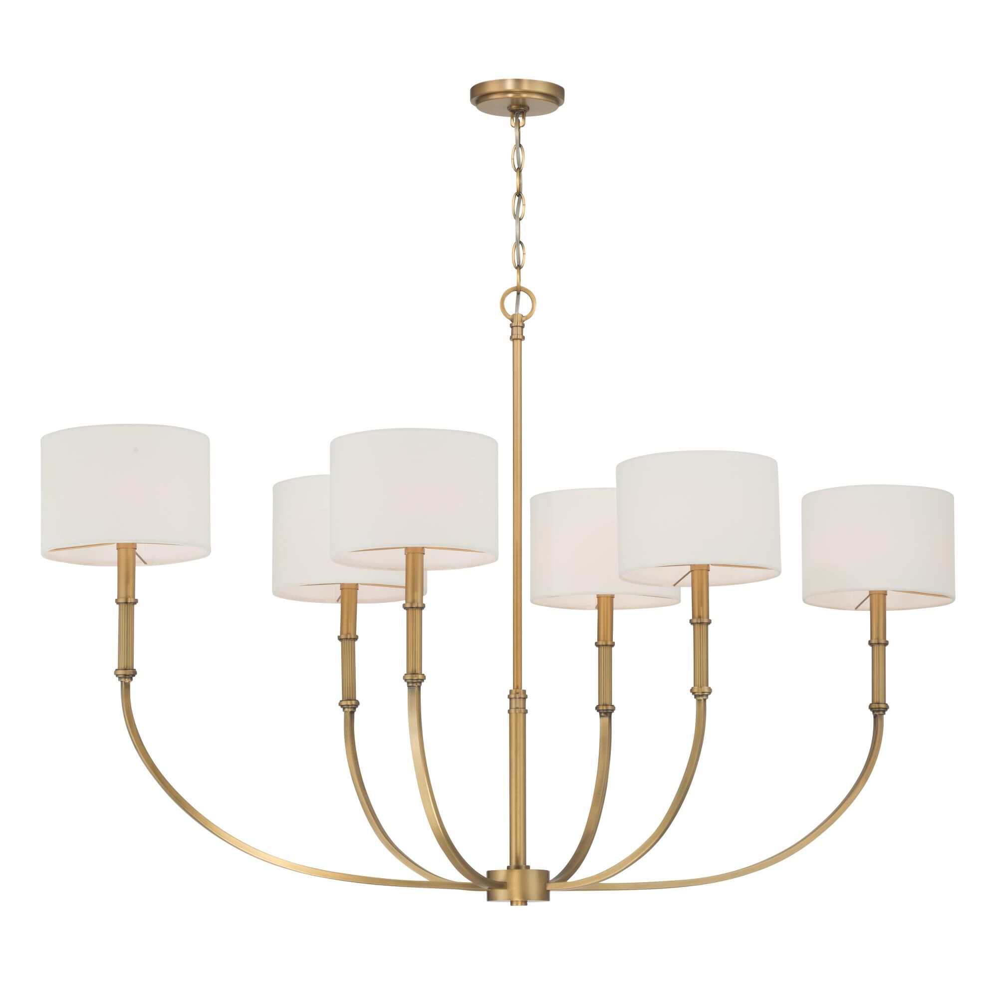 Shown in Legacy Brass finish and White shade