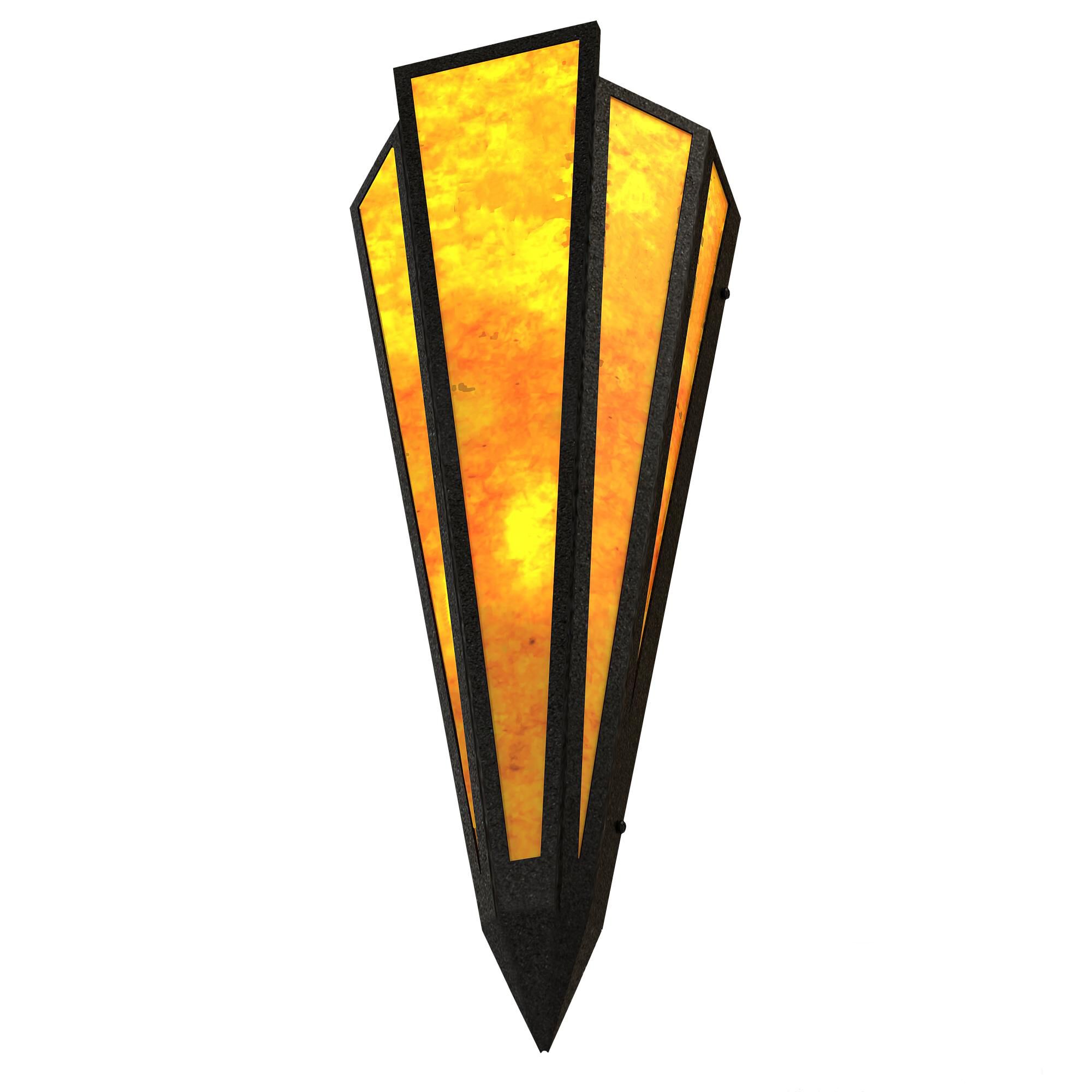 Shown with Black Metal Finish;Amber Mica glass