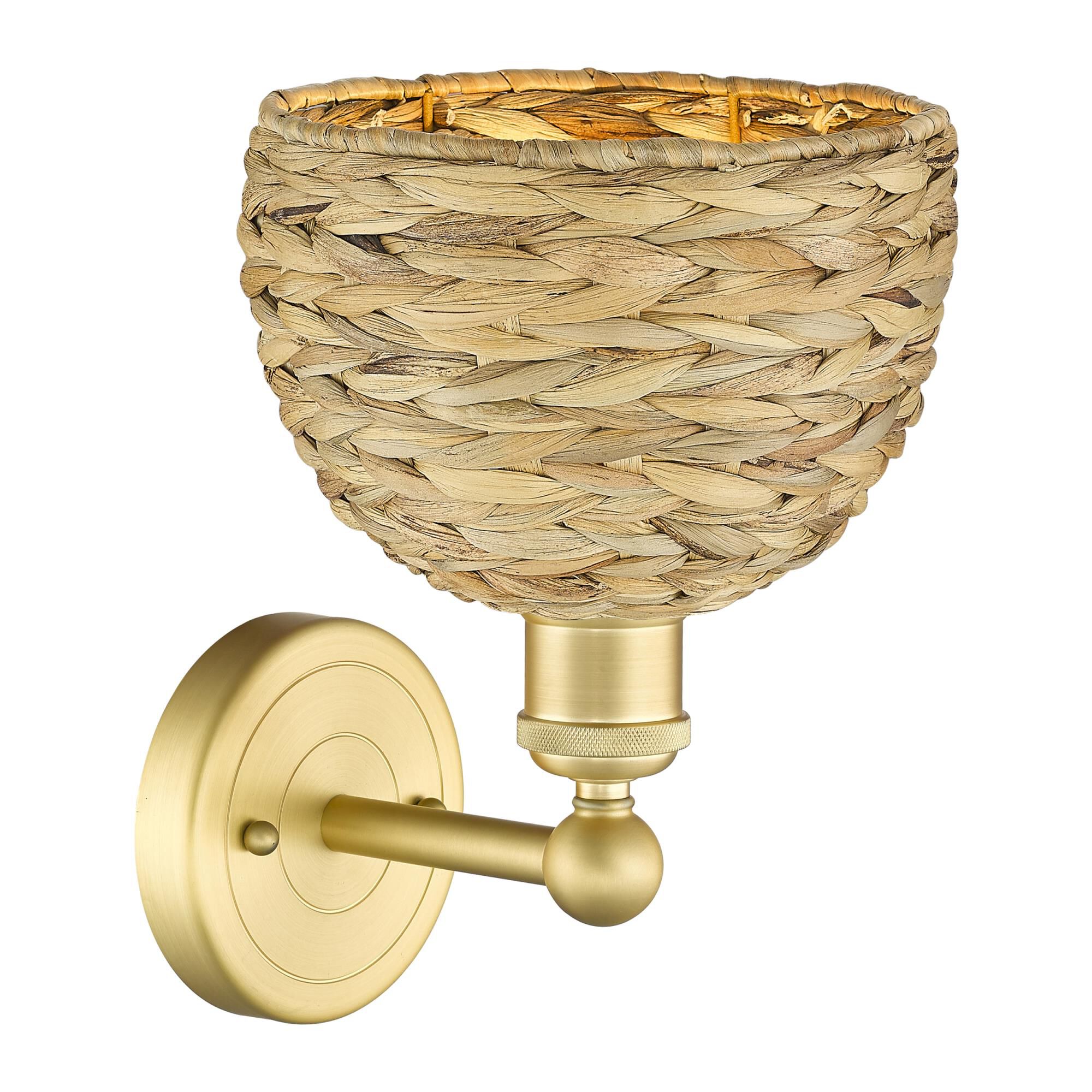 Shown in Satin Gold finish and Natural shade