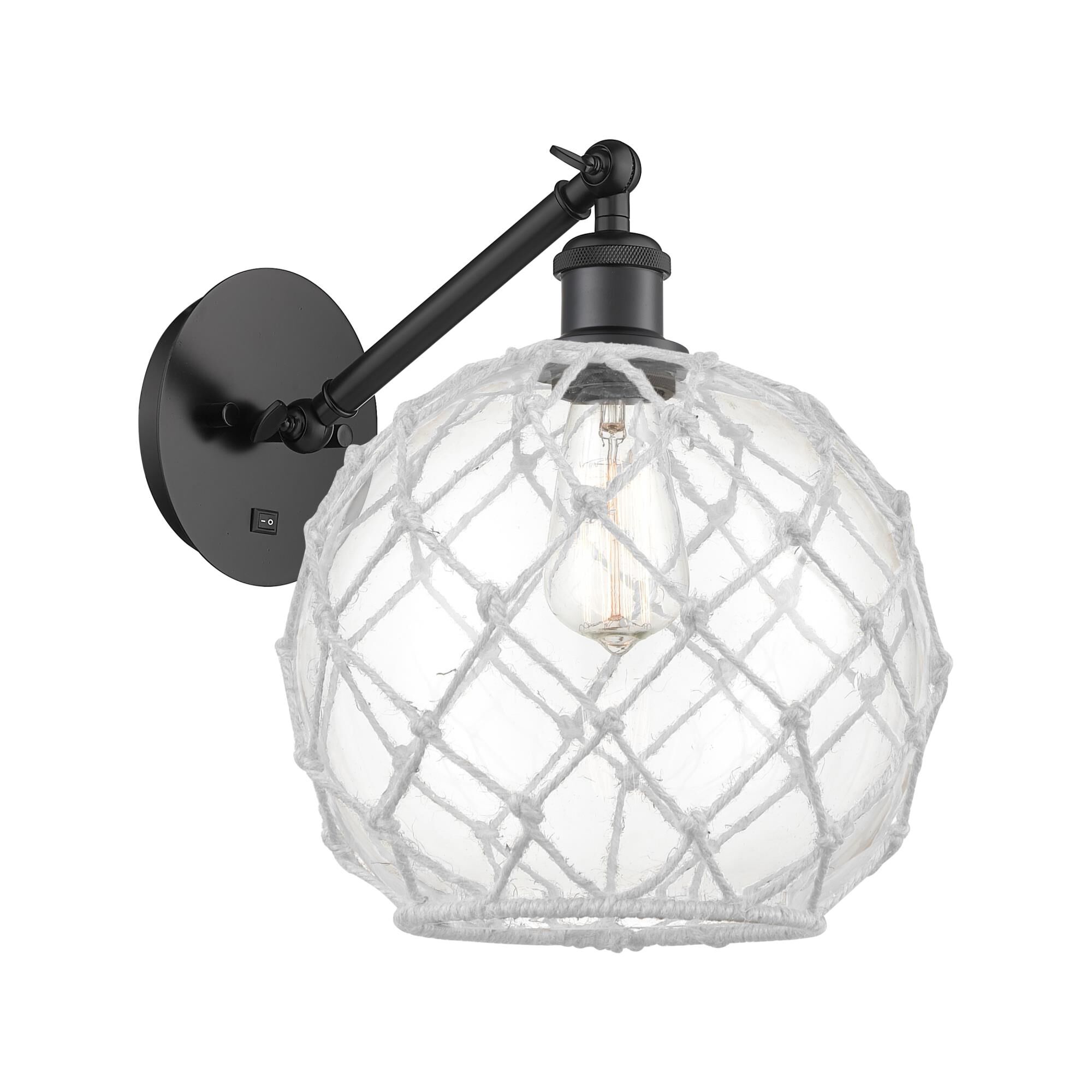 Bruno Marashlian Farmhouse Rope 10 Inch Wall Swing Lamp by Innovations Lighting