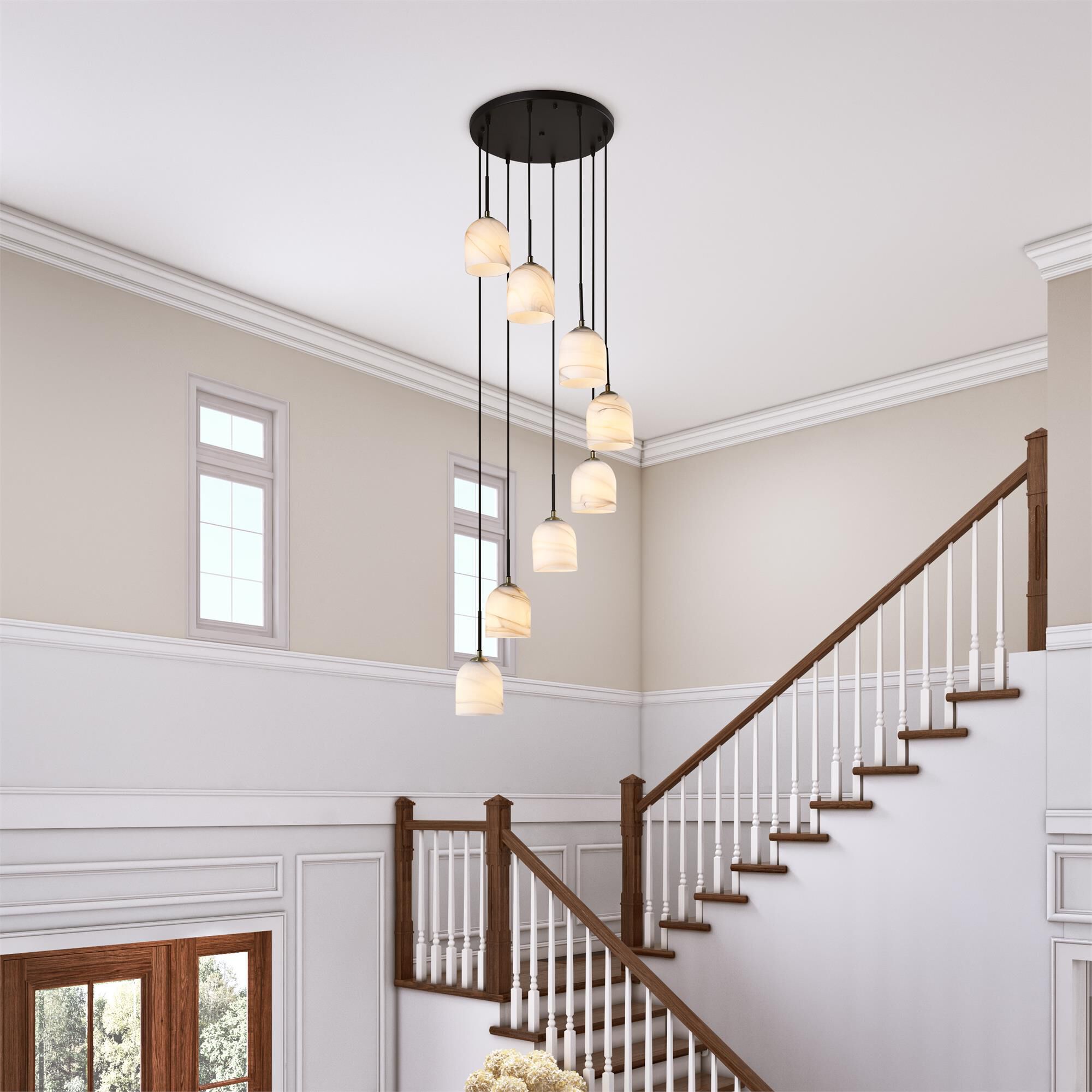 S&C Crema 19 Inch Multi Light Pendant,