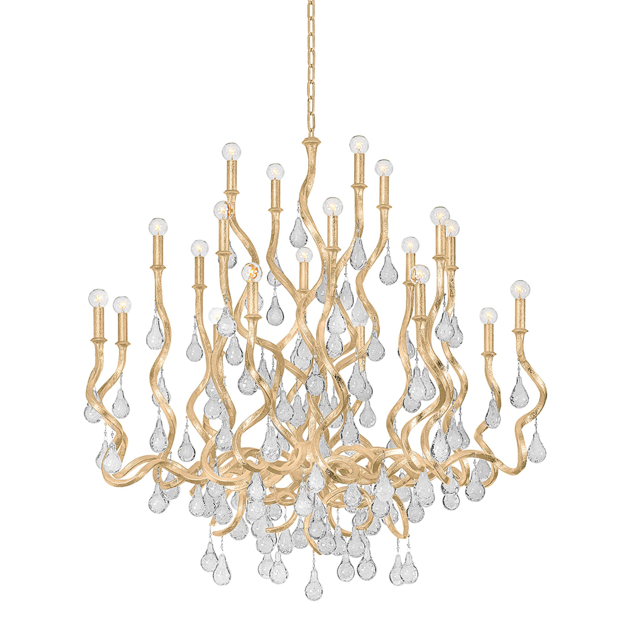 Shown in Gold Leaf finish and Clear glass